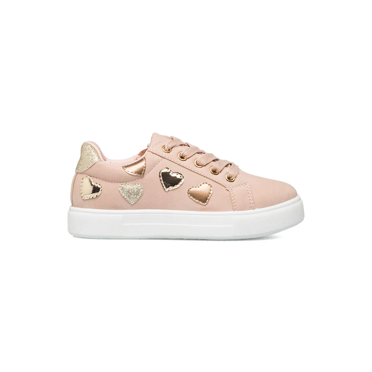 Sneakers rosa con cuoricini oro 10 Baci
