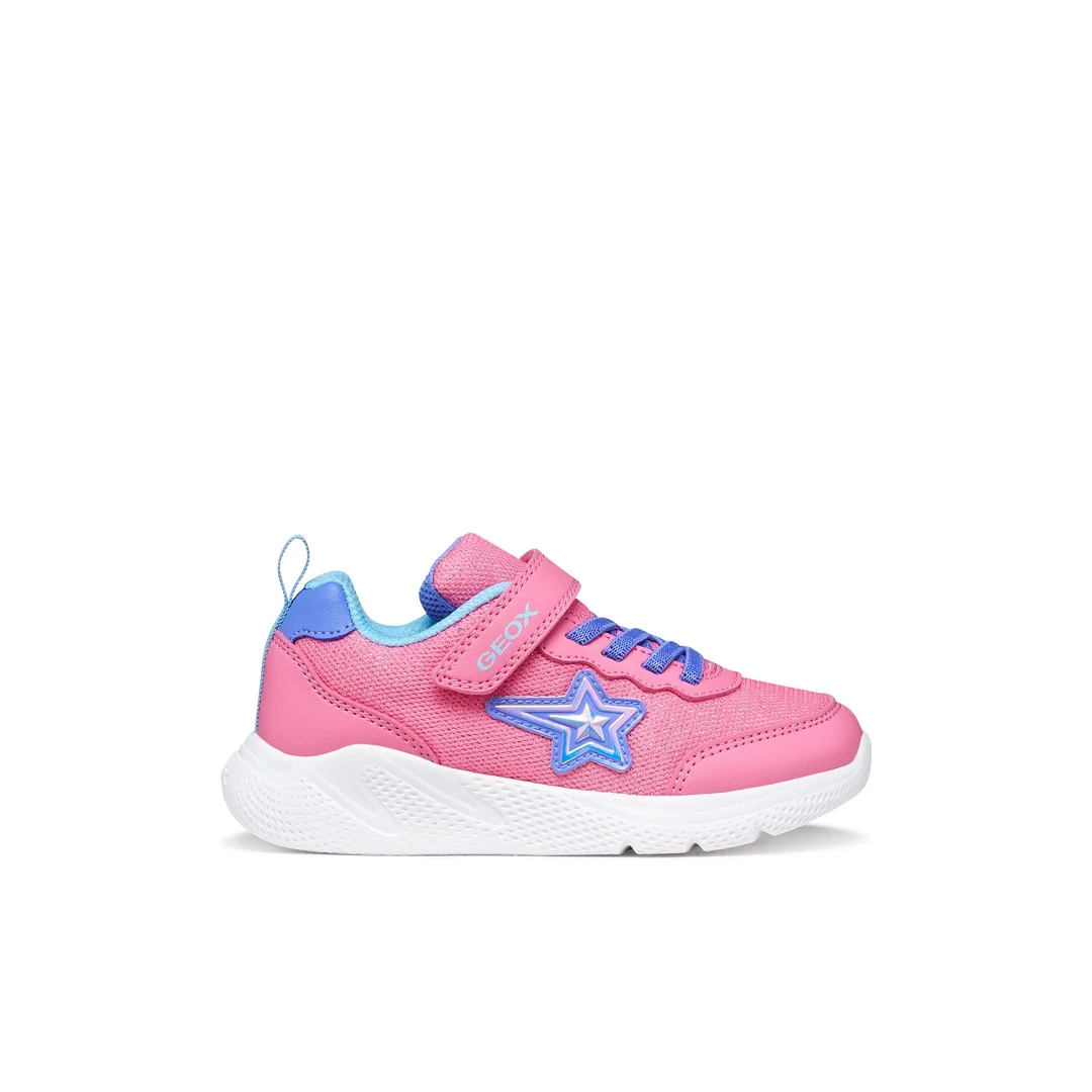 Sneakers rosa da Bambina con dettaglio stella e suola traspirante Geox