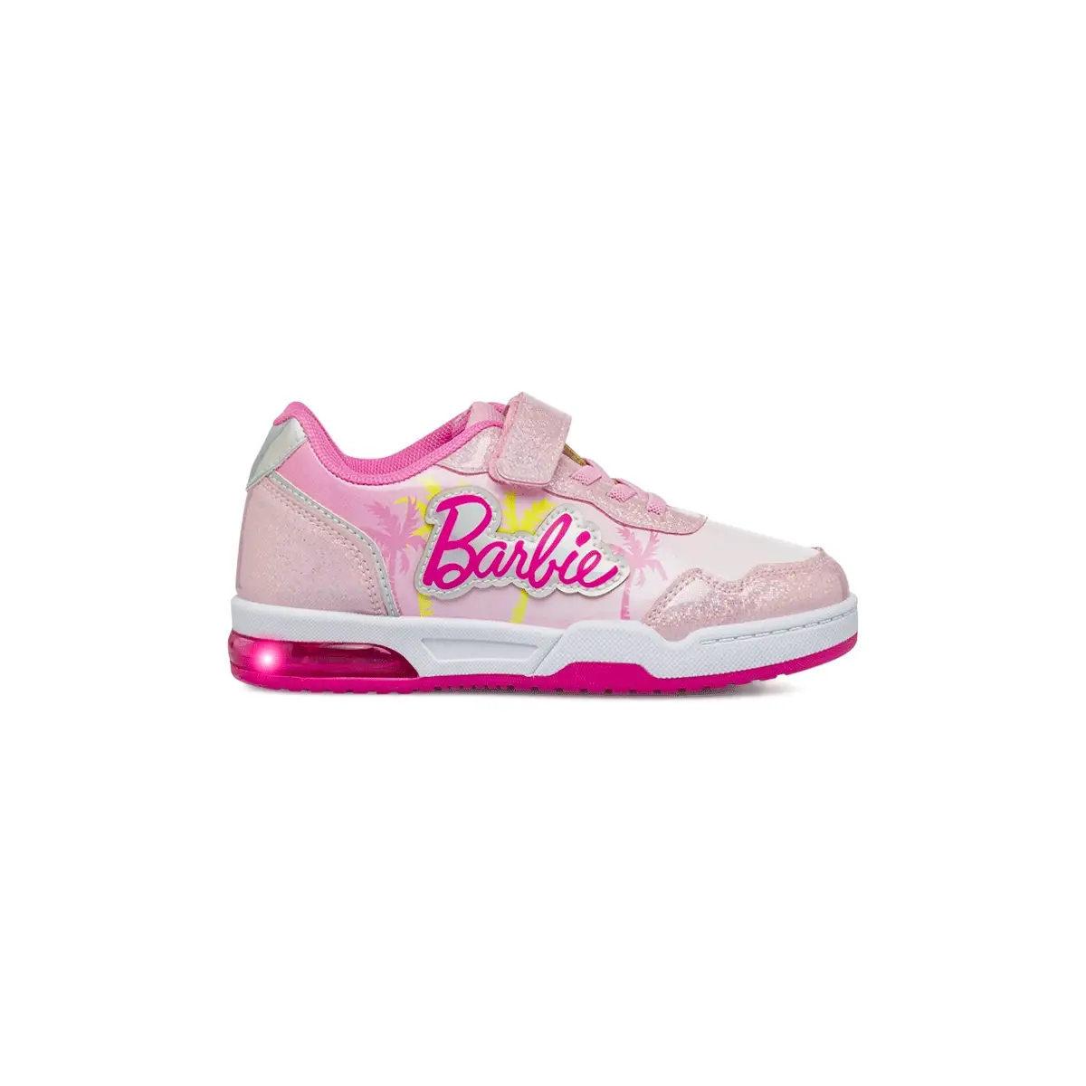 Sneakers rosa da Bambina con logo e luci nella suola Barbie