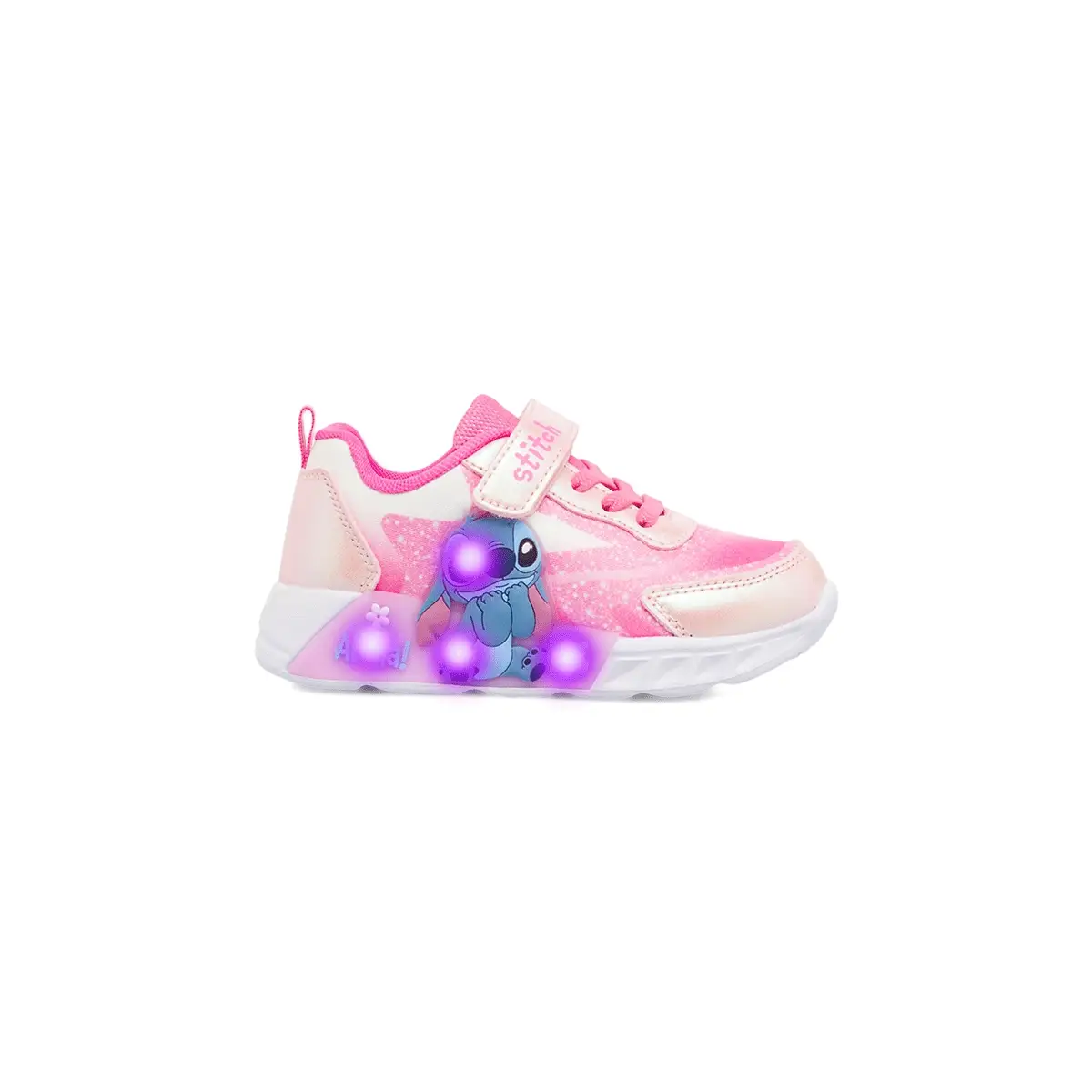 Sneakers rosa da Bambina con luci e dettagli glitter Lilo & Stitch