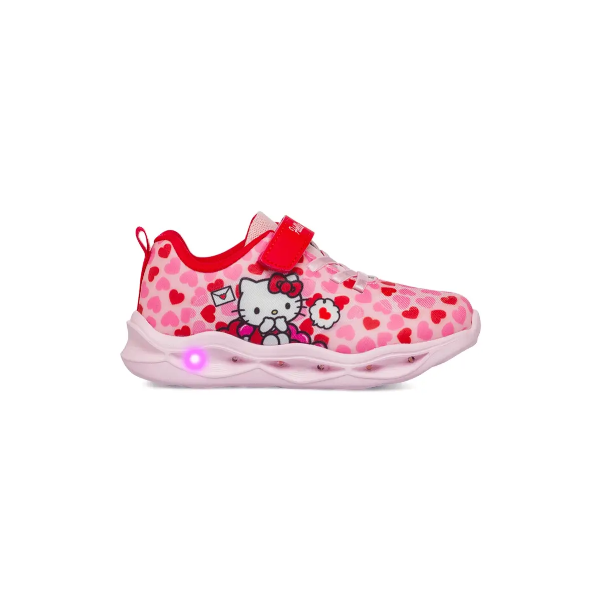 Sneakers rosa da bambina con luci e stampa Hello Kitty