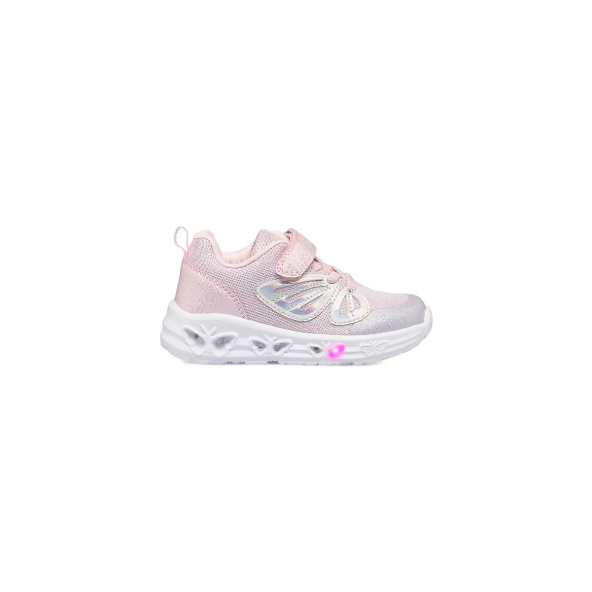 Sneakers rosa da bambina con luci nella suola e glitter Le scarpe di Alice