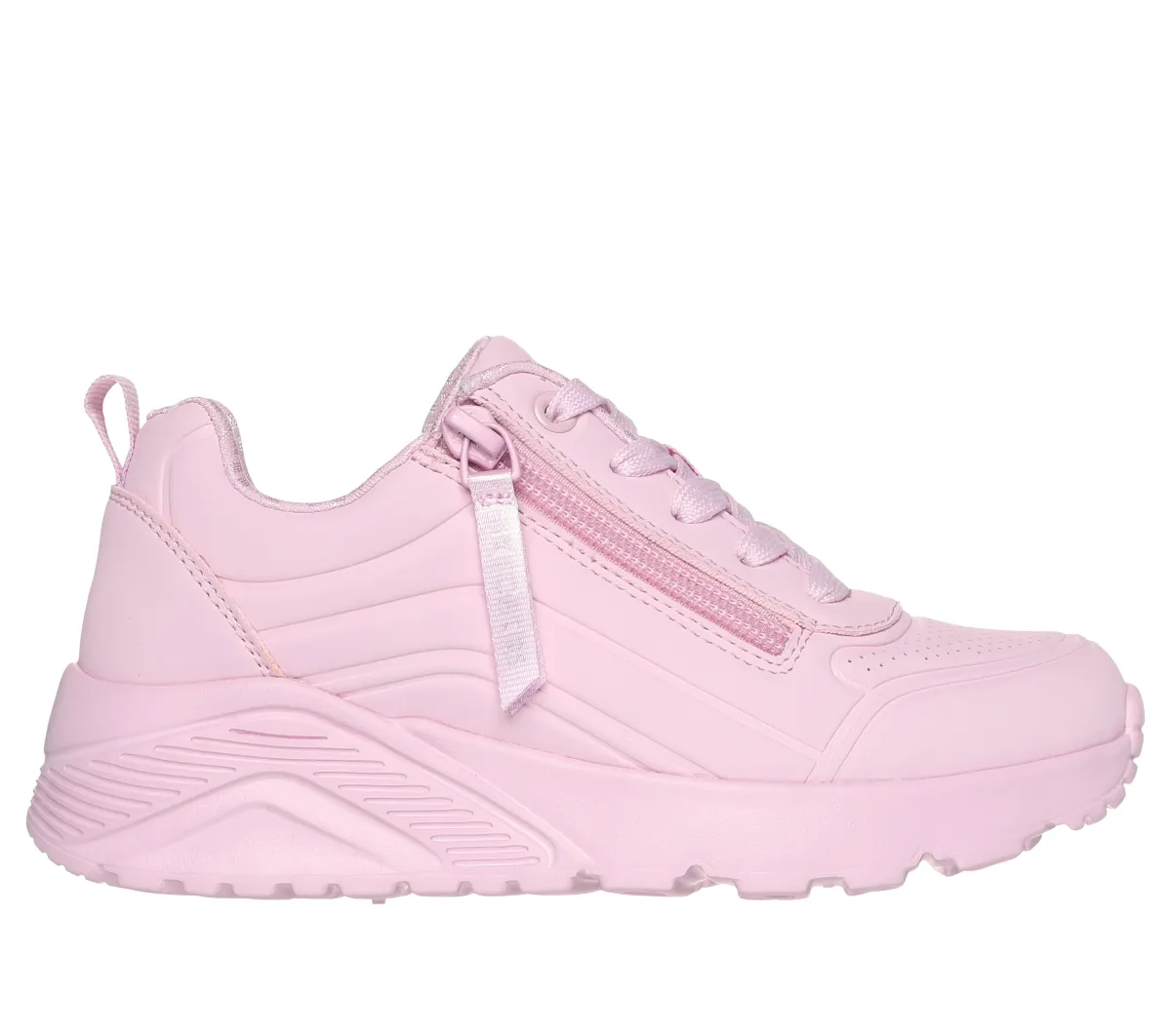 Sneakers rosa da bambina con soletta Memory Foam Skechers Uno Lite - Easy Zip