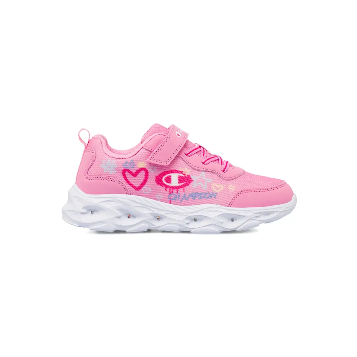Sneakers rosa da Bambina e Ragazza con strappo e luci Champion