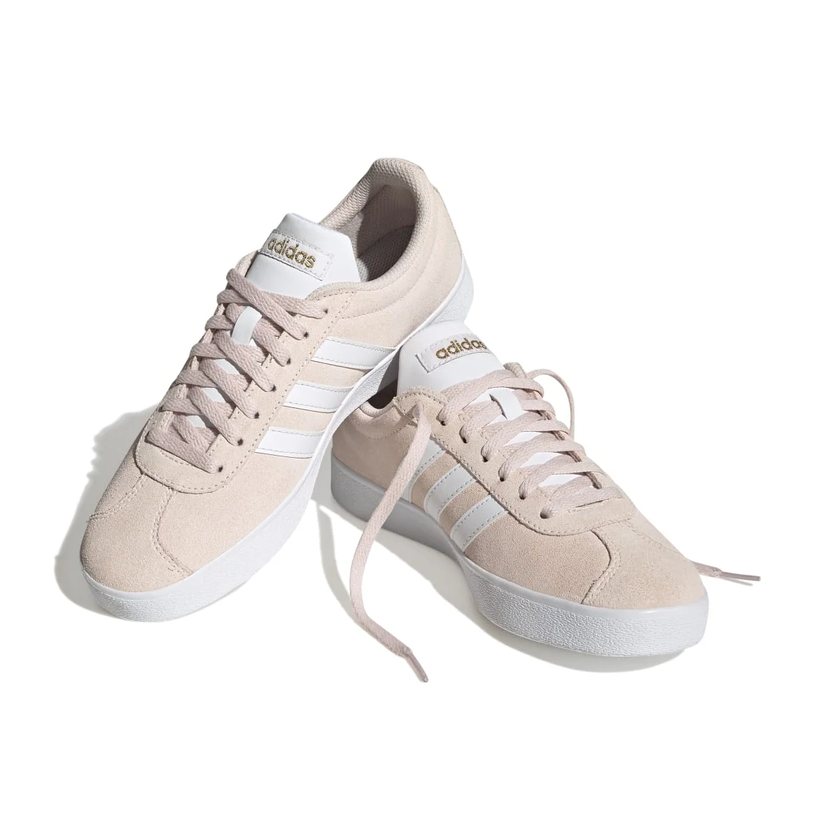 Sneakers rosa da donna con strisce laterali bianche adidas VL Court 2.0