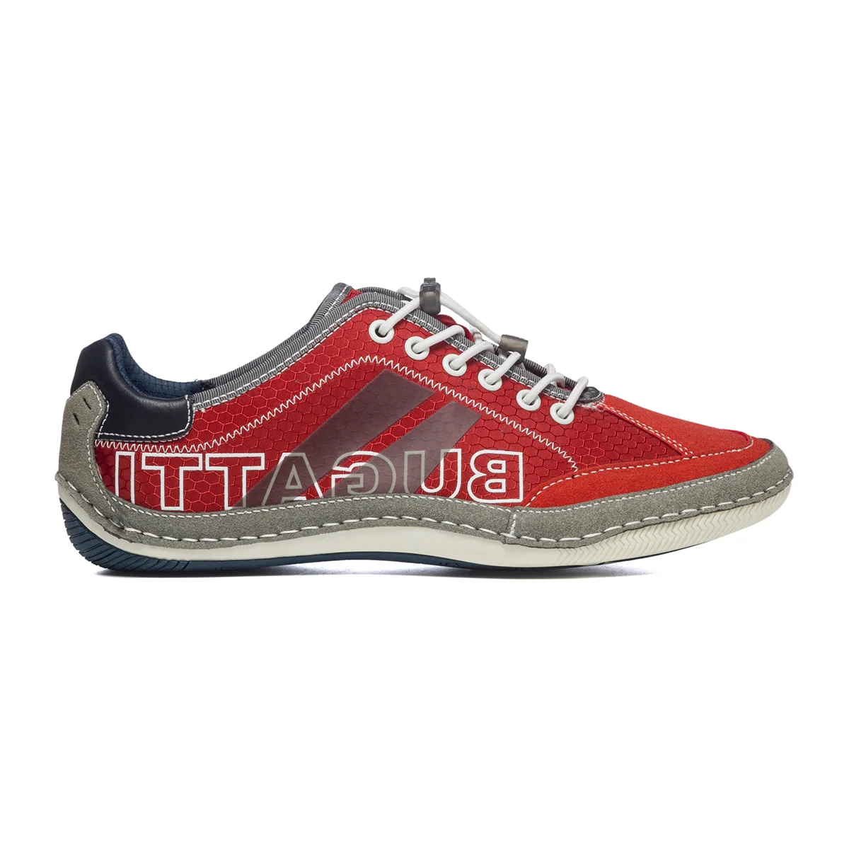 Sneakers rosse in similpelle con logo laterale Bugatti