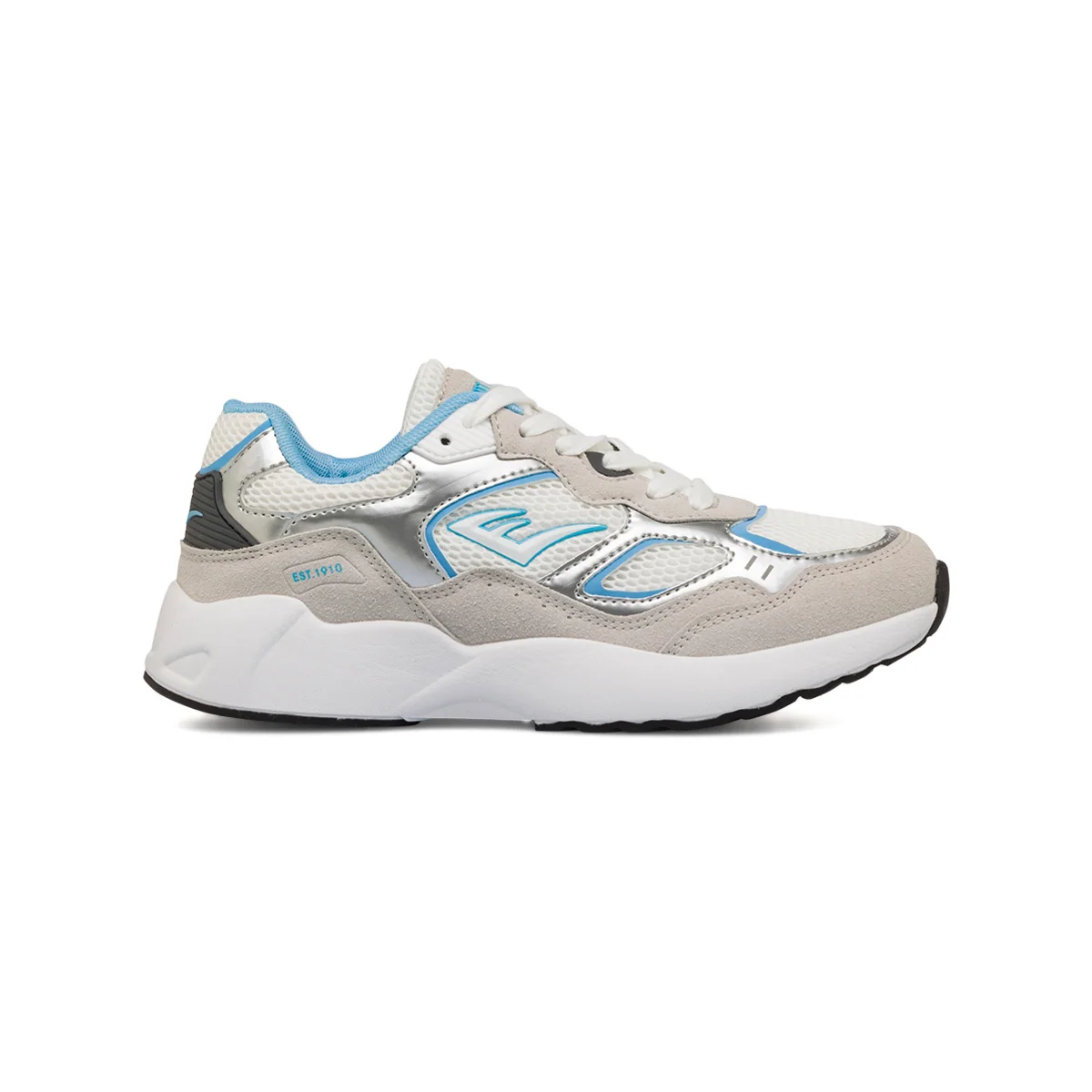 Sneakers Rétro da donna bianche con dettagli argento Everlast