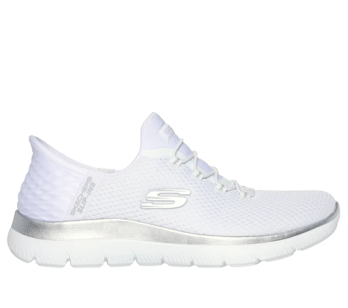 Sneakers slip-on bianche da donna con soletta Memory Foam Skechers Slip-ins: Summits