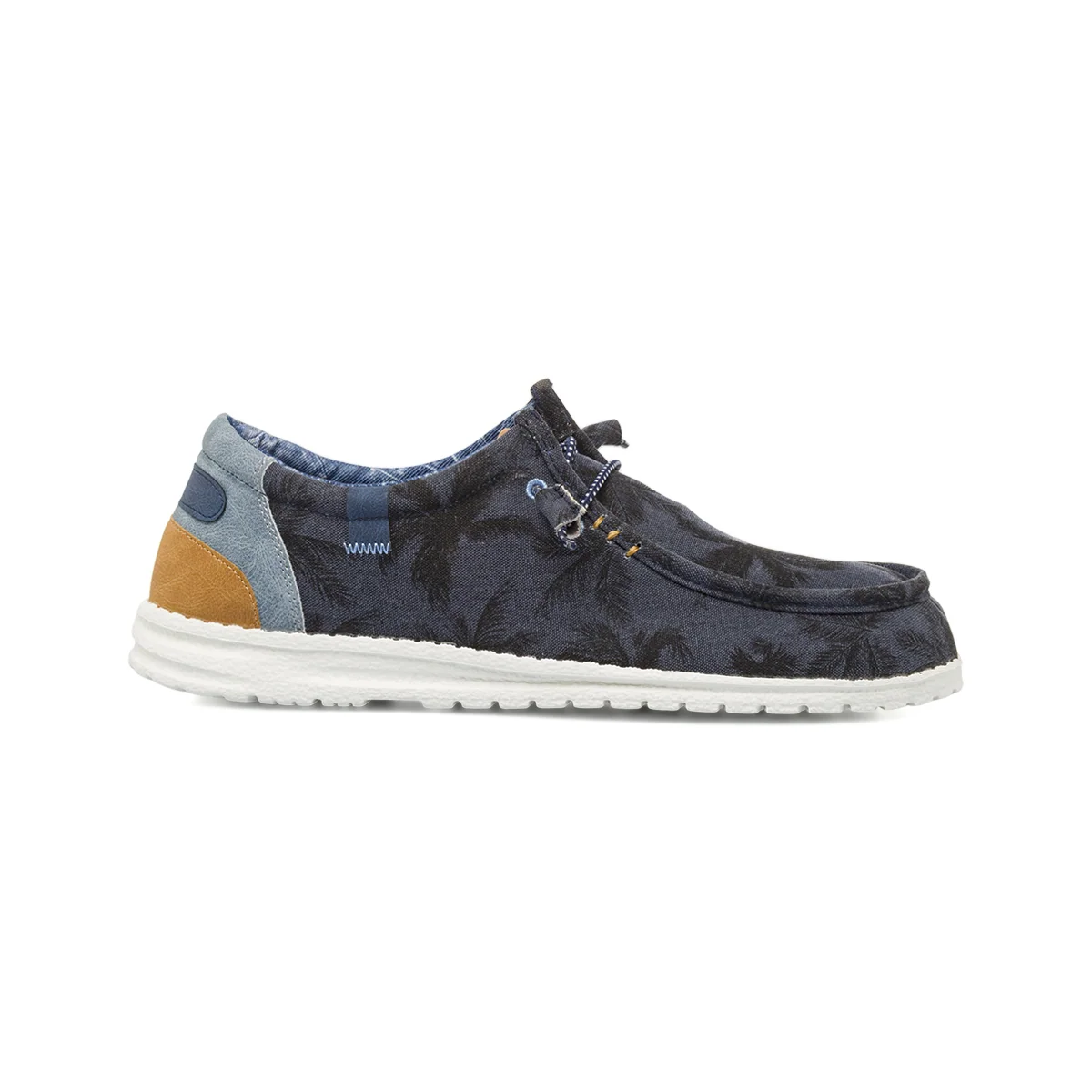 Sneakers slip-on da uomo blu con stampa palme Riflessi Urbani