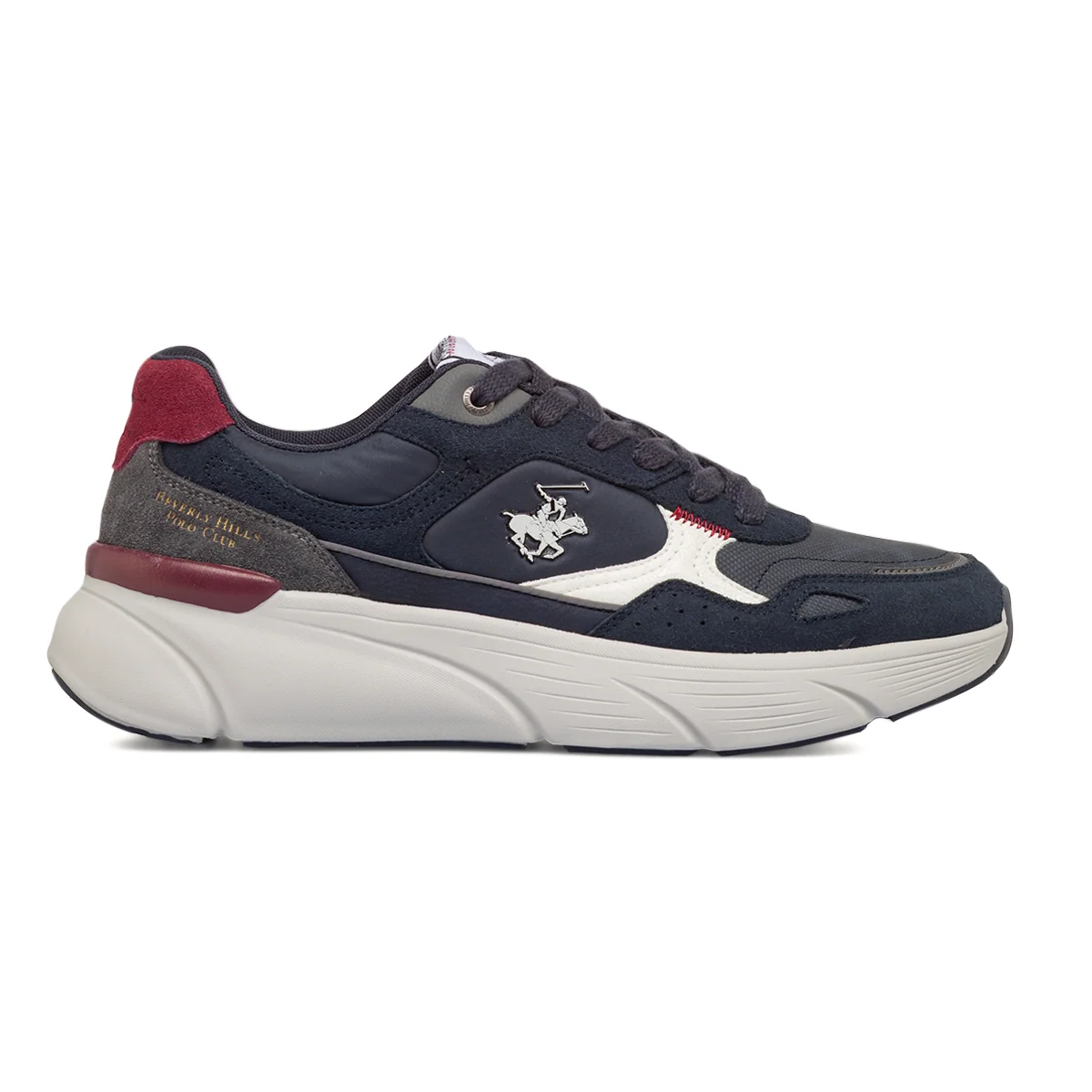 Sneakers sportive Beverly Hills Uomo blu con inserti effetto camoscio