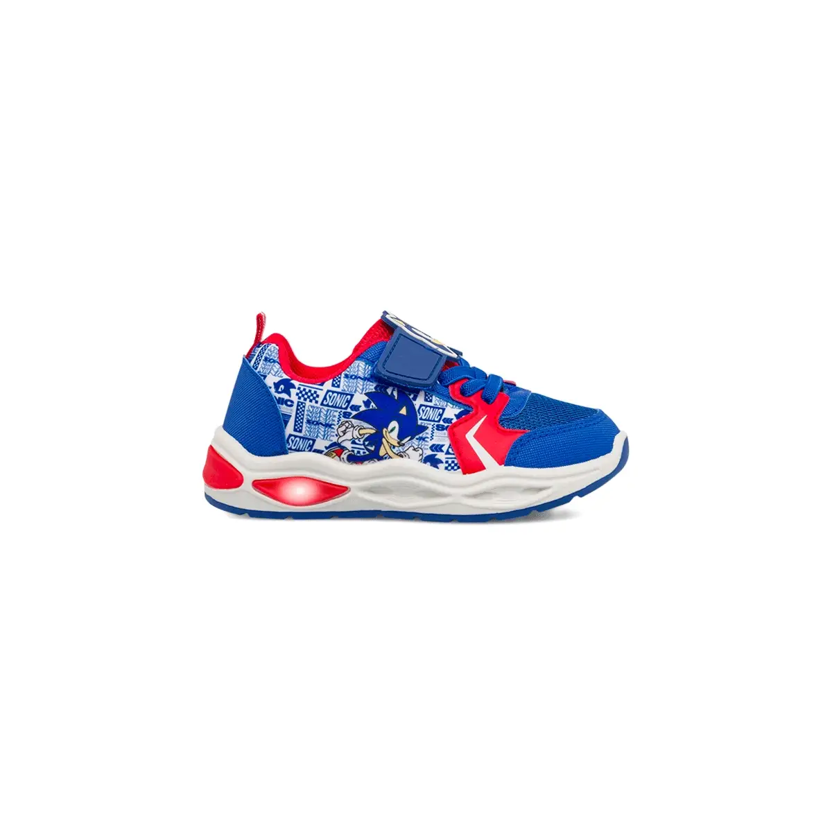 Sneakers sportive blu da Bambino con luci e grafiche Sonic