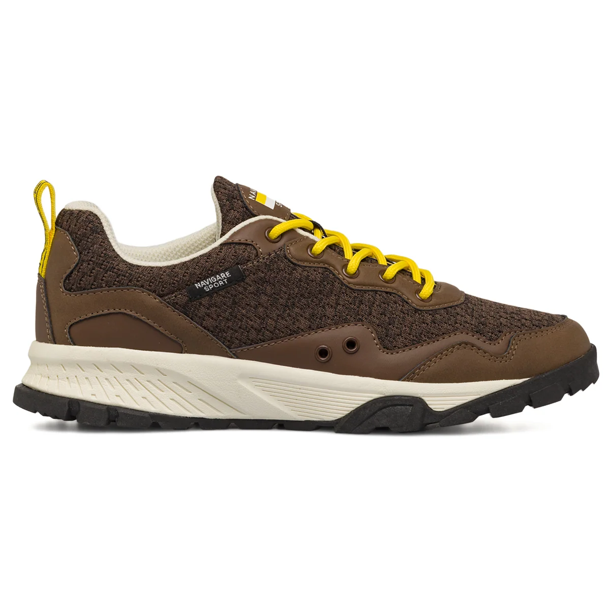 Sneakers Sportive Marroni da Uomo con lacci gialli Navigare Sport