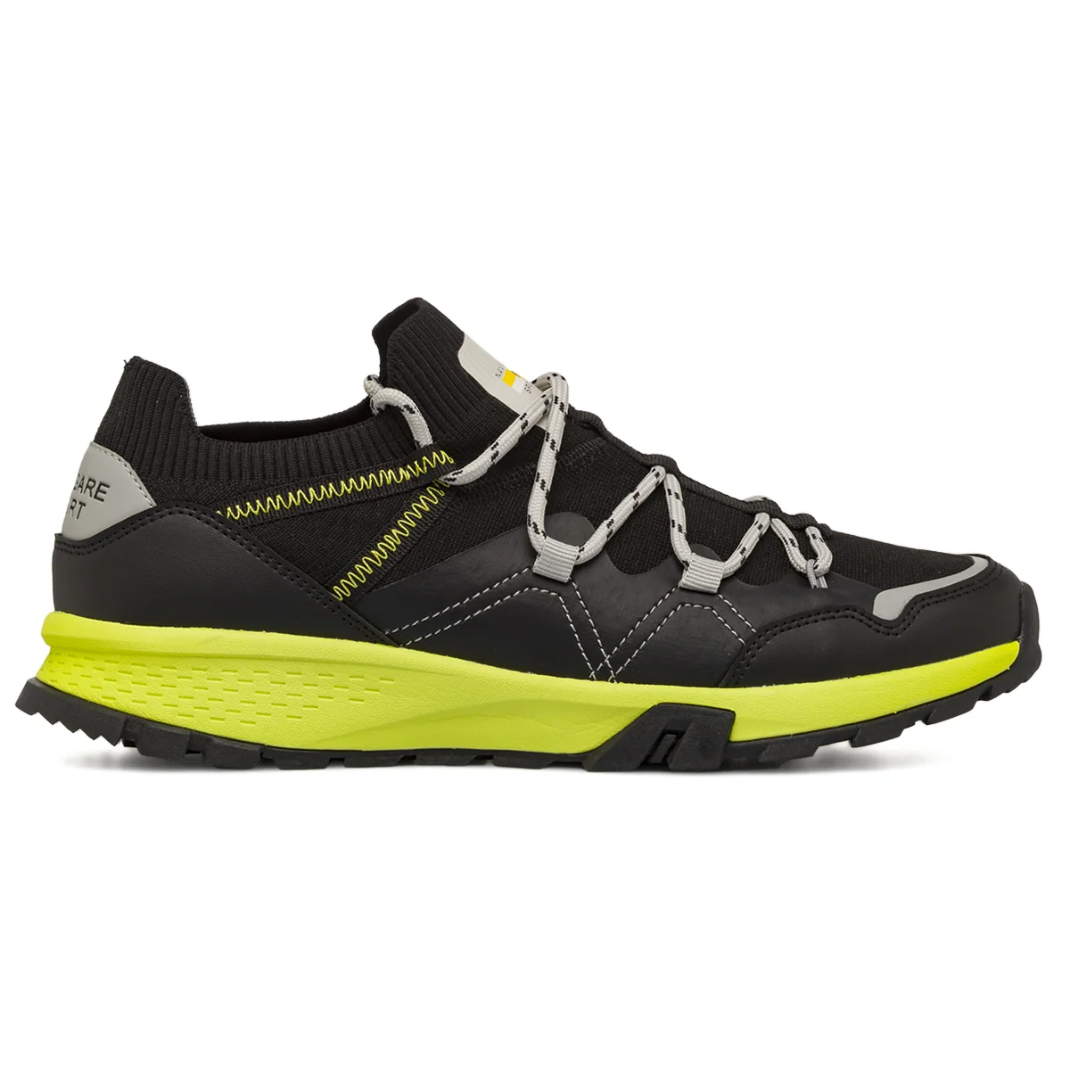 Sneakers Sportive Nere da Uomo con dettagli Fluo e lacci Navigare Sport