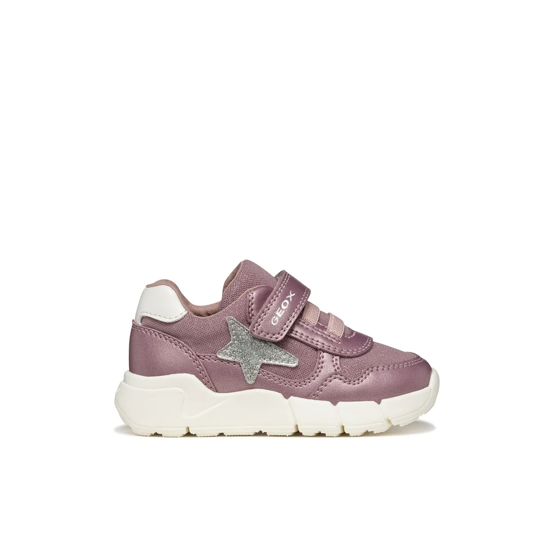 Sneakers Sportive Traspiranti Rosa antico da Bambina con stella glitter Geox