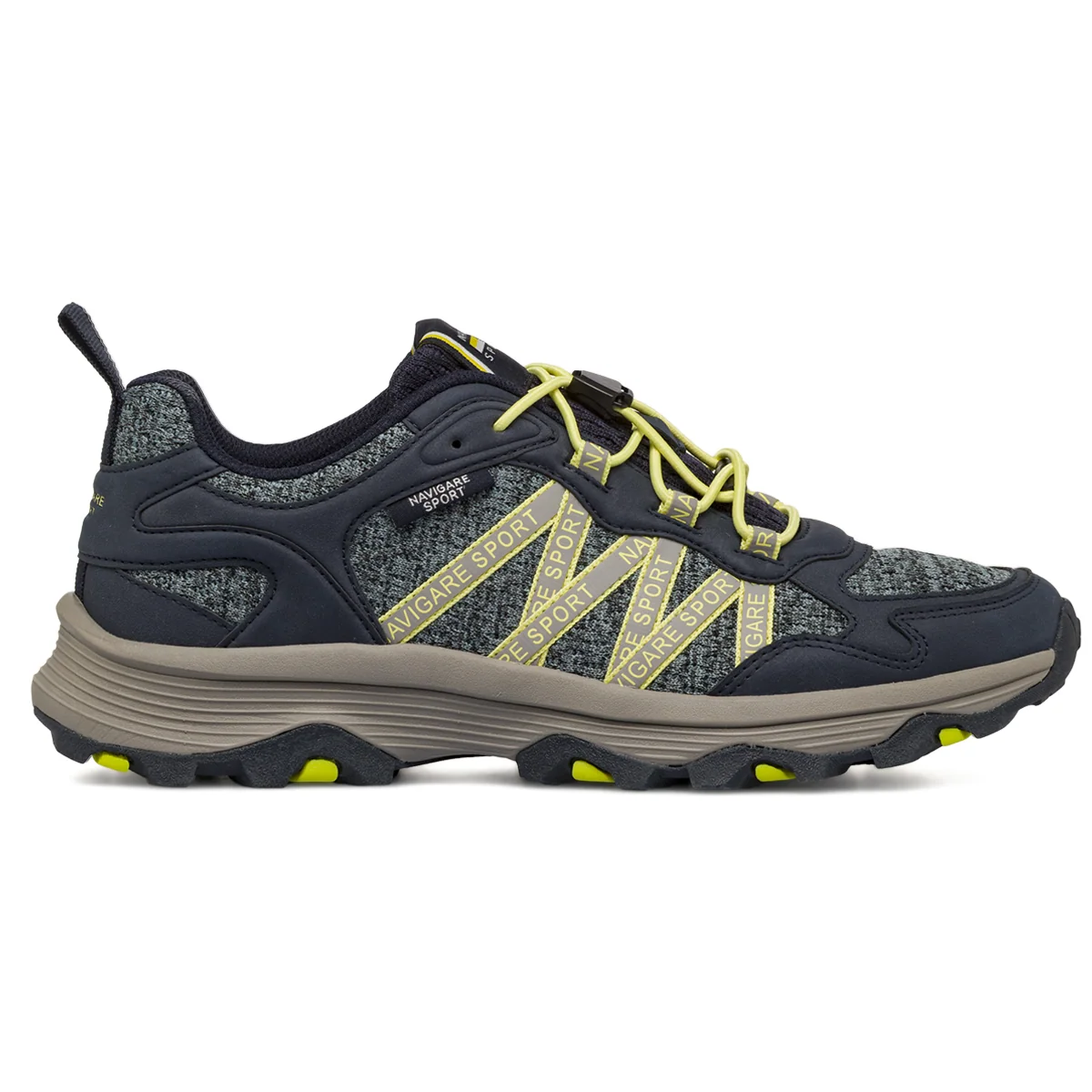 Sneakers sportive Uomo ottanio e gialle con lacci elastici Navigare Sport