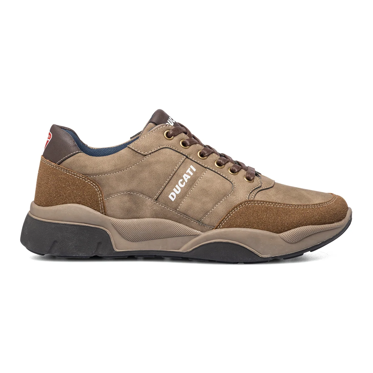 Sneakers taupe con logo sul tallone Ducati
