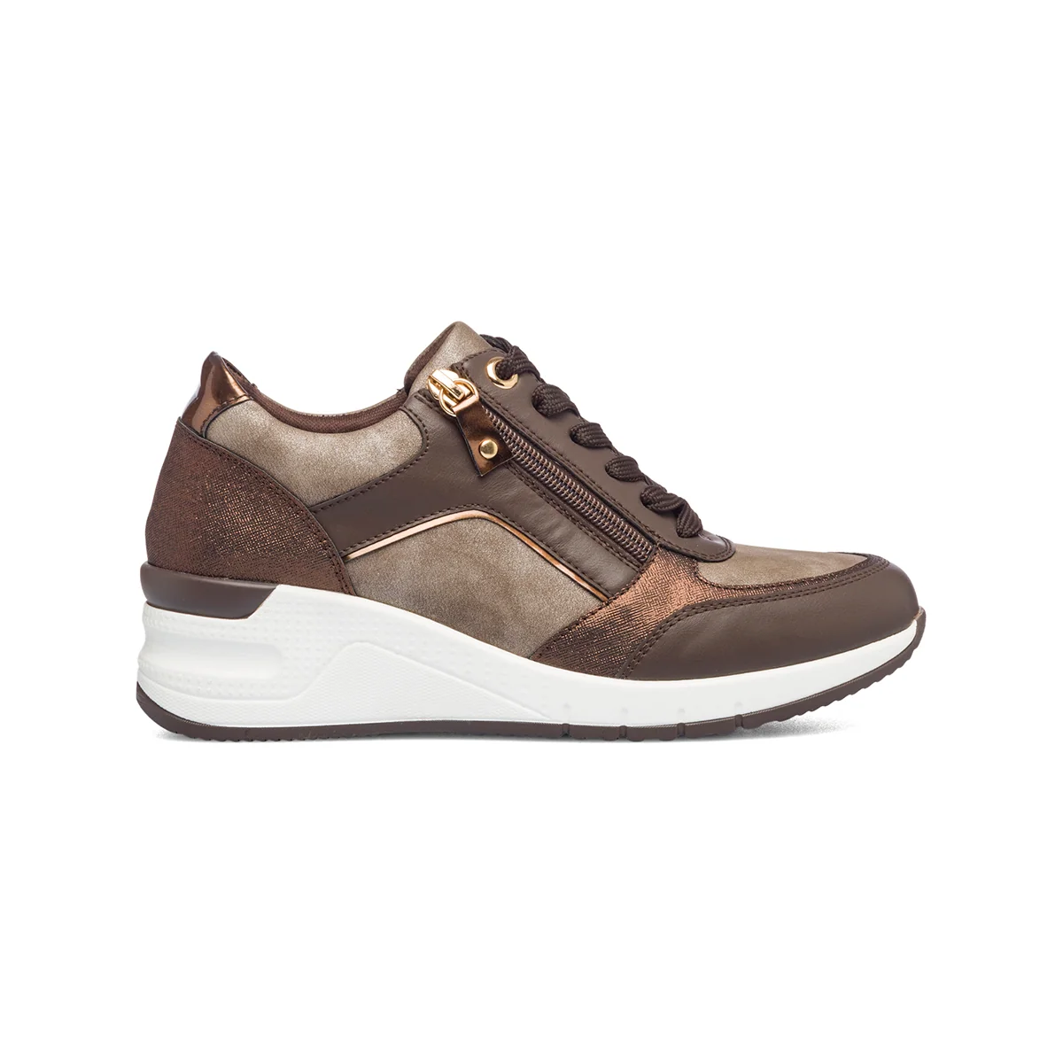 Sneakers taupe con zip laterale Lora Ferres