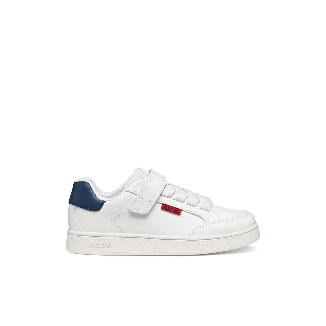 Sneakers traspiranti bianche da Ragazzo con cinturino a strappo Geox
