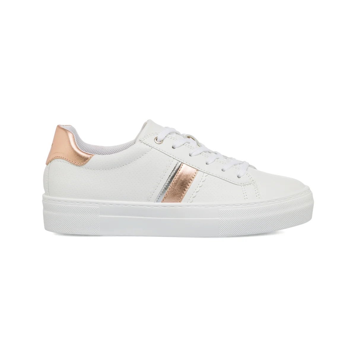 Sneakers traspiranti bianche e oro rosa Geox Claudin