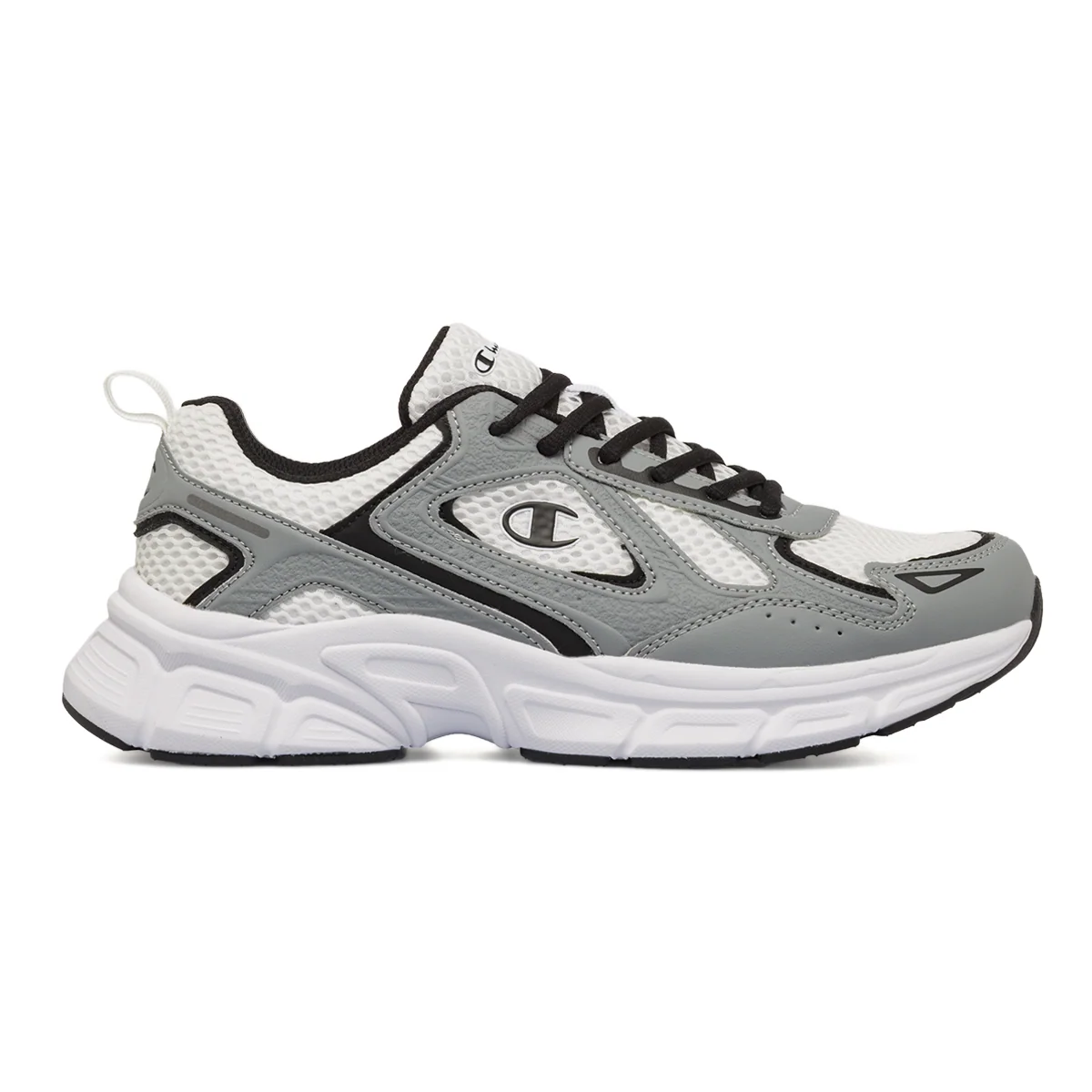 Sneakers Unisex Champion RT25 Mesh bianche e grigie con dettagli neri