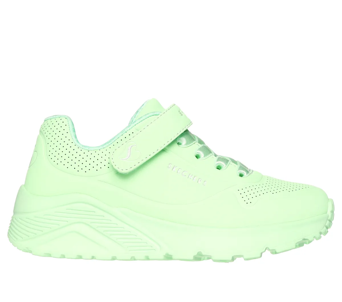 Sneakers verde chiaro da bambina con soletta Memory Foam Skechers Uno Lite
