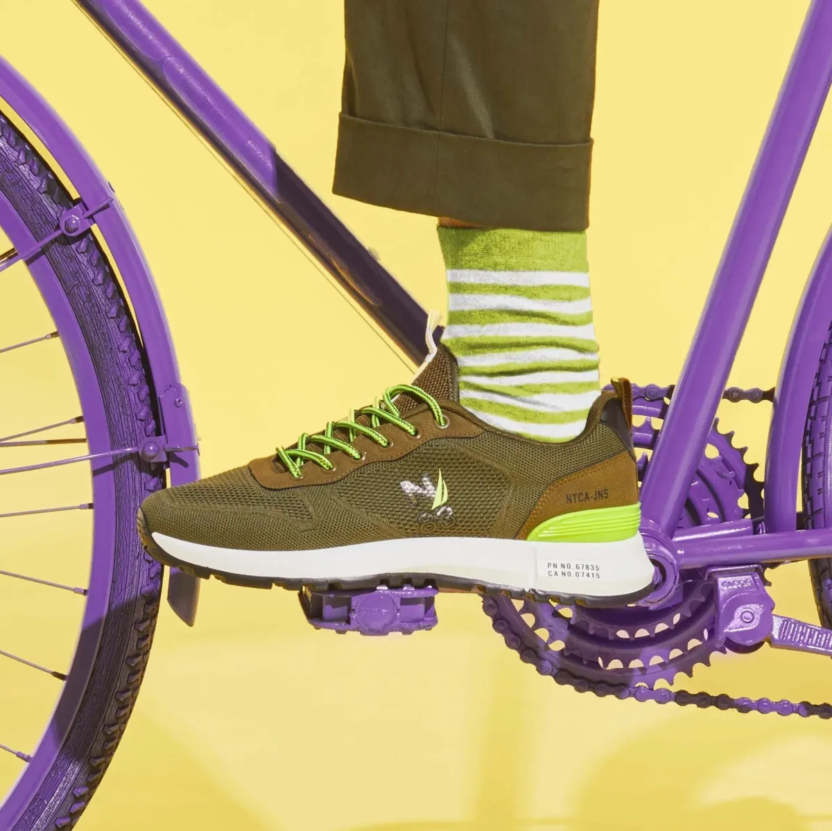 Sneakers verdi da uomo con dettagli in knit Nautica Flash