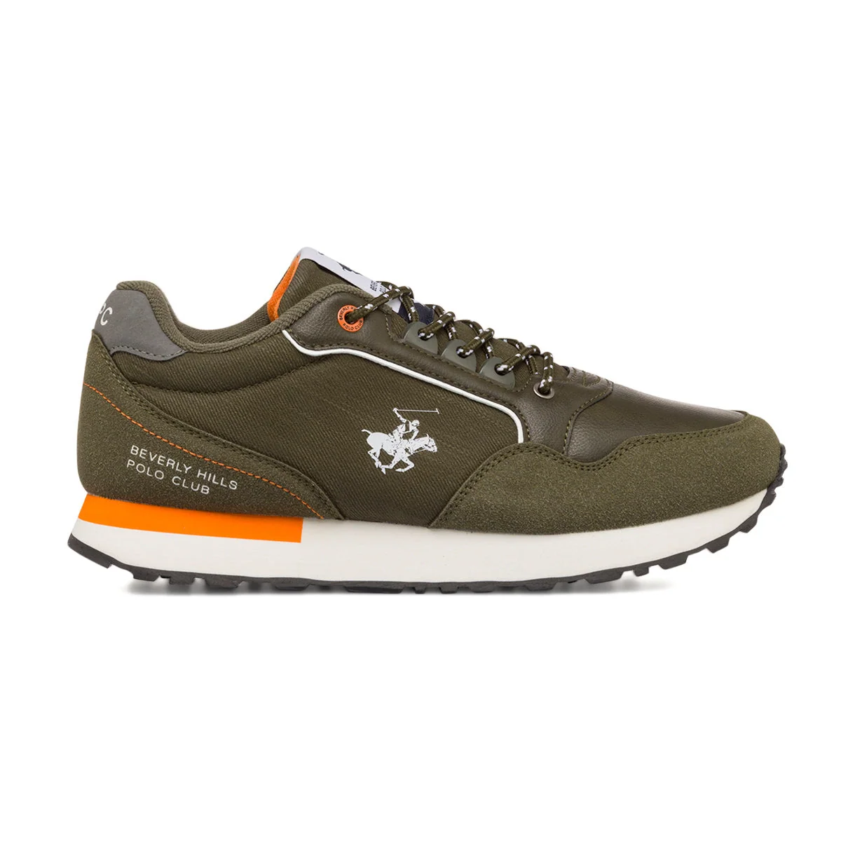 Sneakers verdi da uomo con logo laterale Beverly Hills Polo Club
