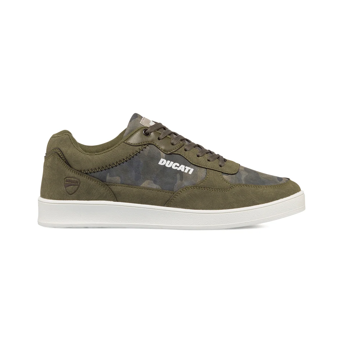 Sneakers verdi da uomo con stampa camouflage Ducati