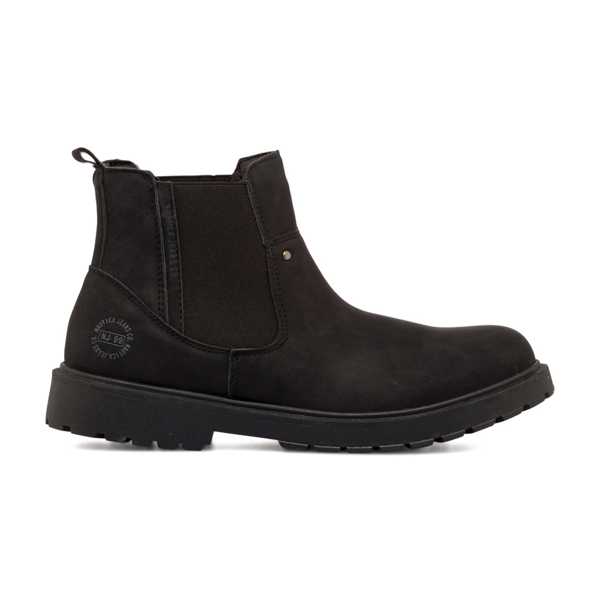 Stivaletti Chelsea neri da uomo con elastico laterale Nautica Jeans