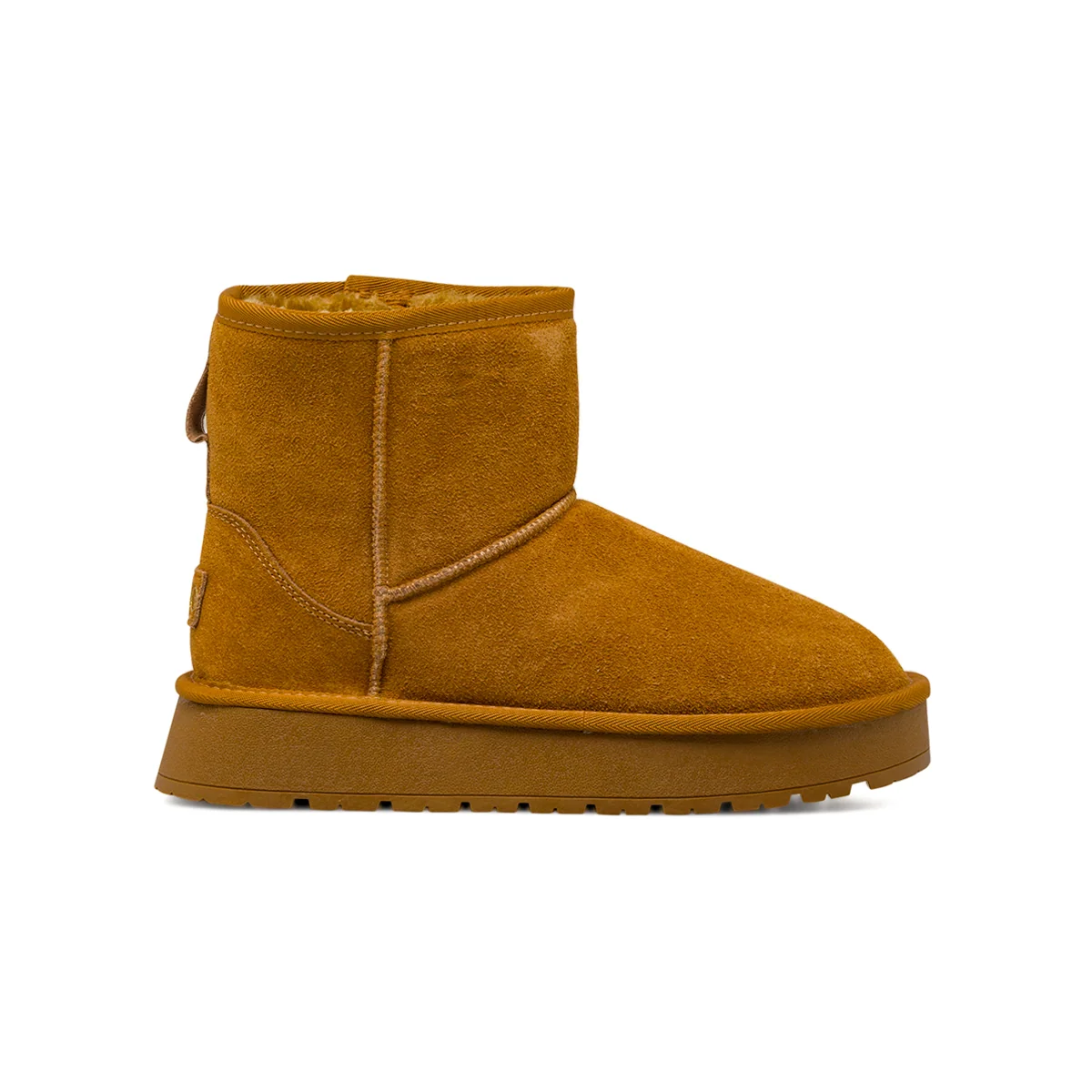 Stivaletti da donna in pelle scamosciata marrone con plateau Solo Soprani