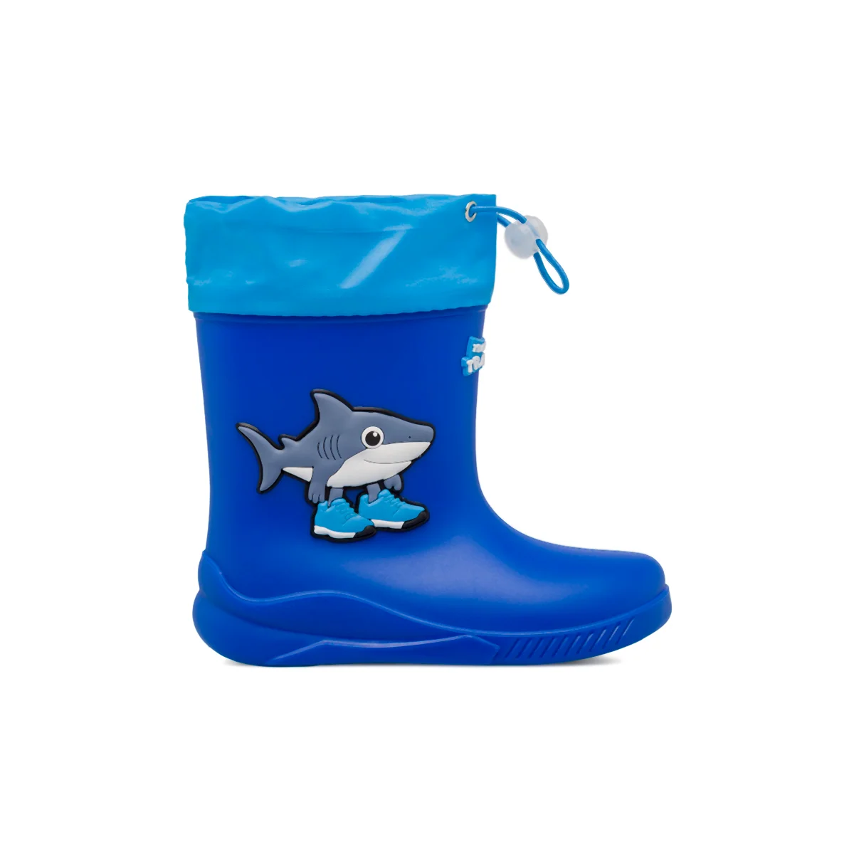 Stivaletti da pioggia blu da Bambino con coulisse e squalo Skifidol