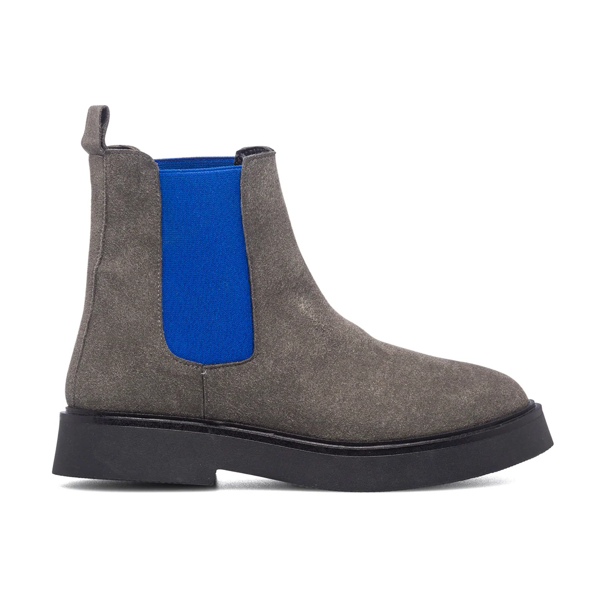 Stivaletti grigi scamosciati con elastici laterali blu Swish Jeans