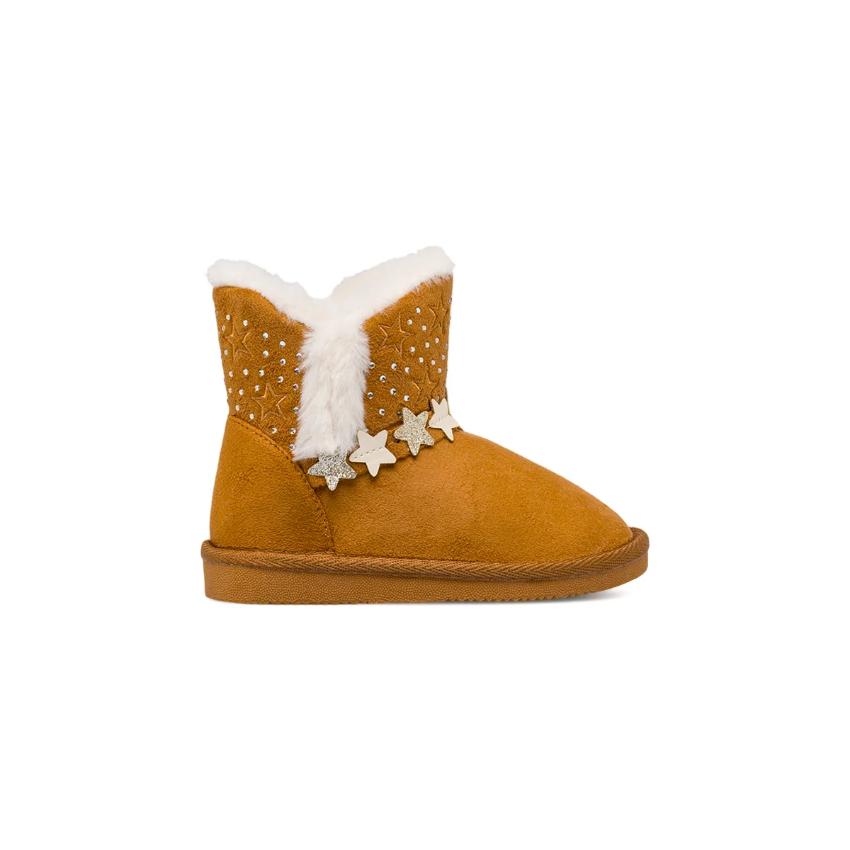 Stivaletti imbottiti beige Bambina con strass Le scarpe di Alice