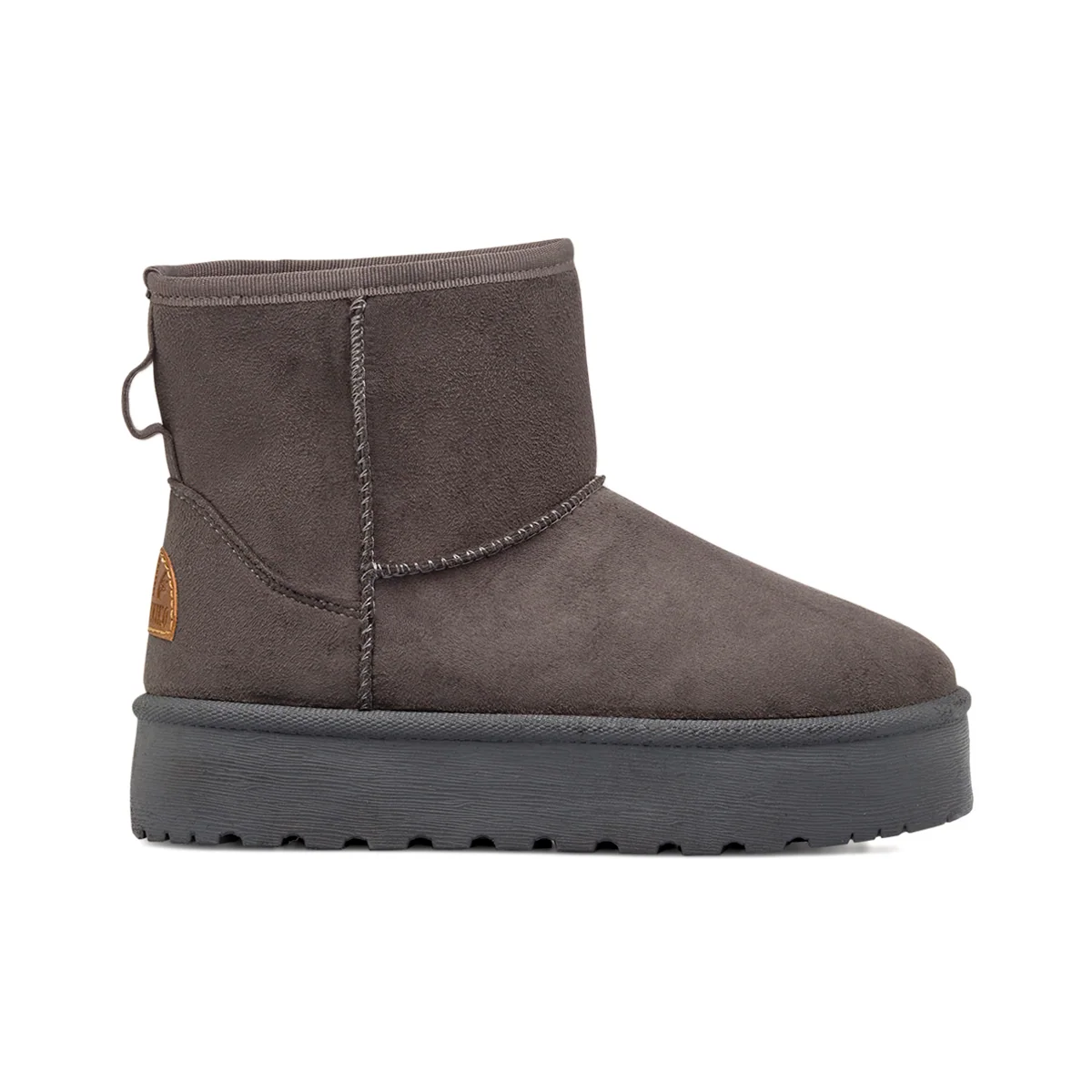 Stivaletti imbottiti mini boot platform da donna grigi Americanino