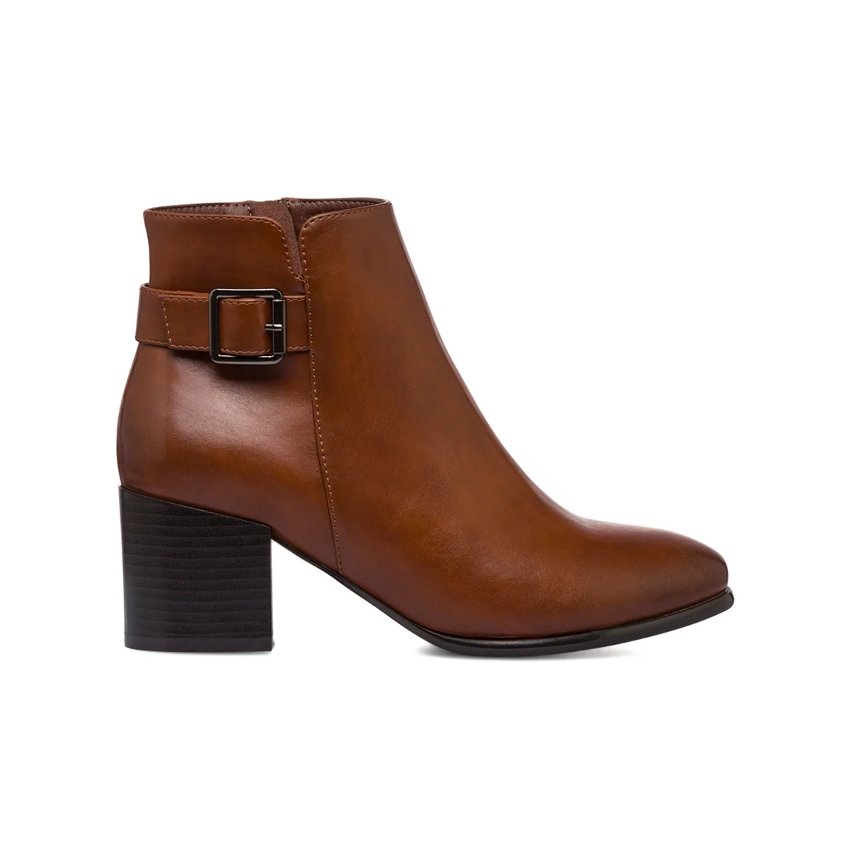 Stivaletti marroni da donna con tacco 6 cm e cinturino Lora Ferres