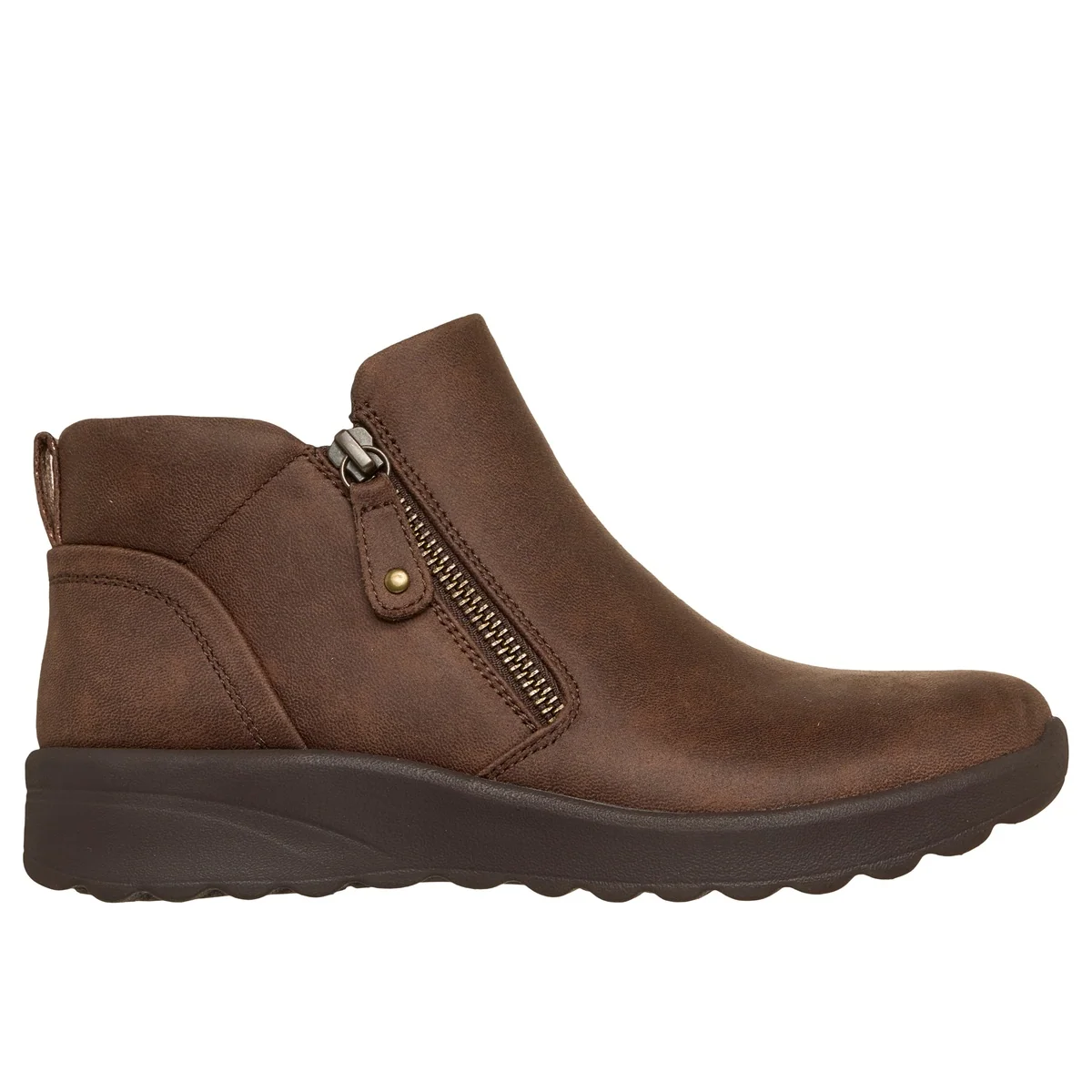 Stivaletti marroni da Donna con zip laterale e Memory Foam Skechers