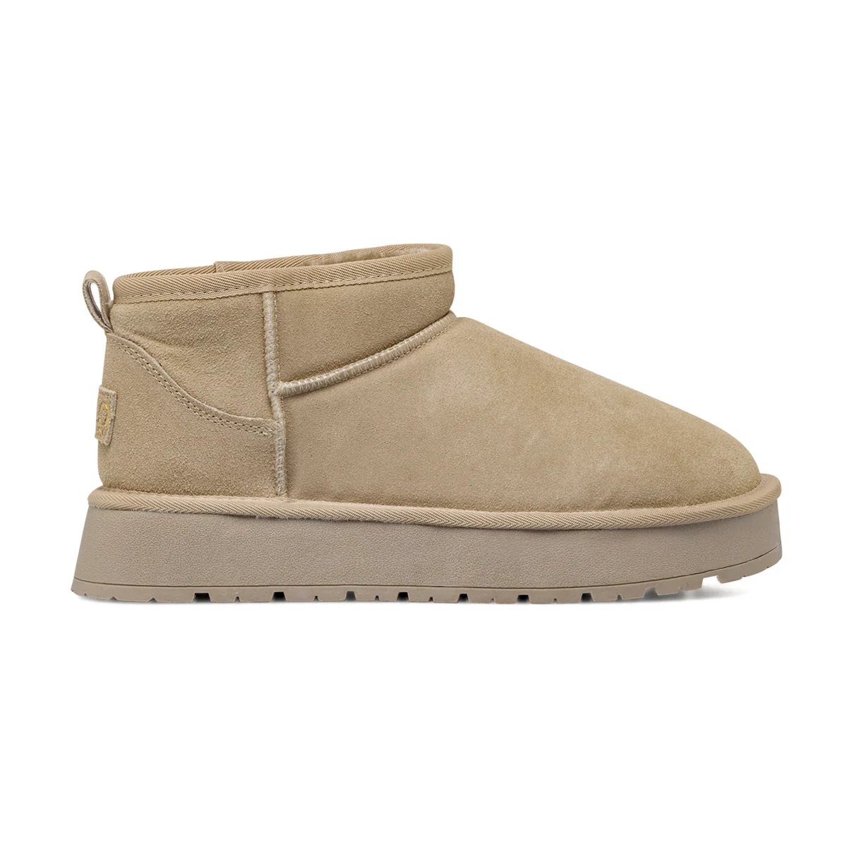 Stivaletti mini boots platform da donna taupe Solo Soprani imbottiti
