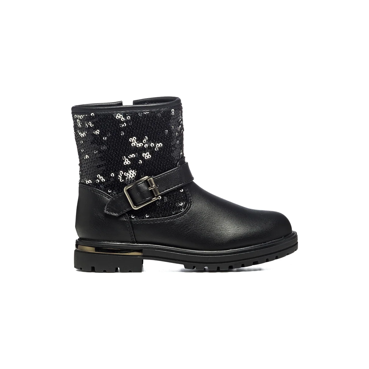 Stivaletti neri con zip laterale e paillettes Le scarpe di Alice