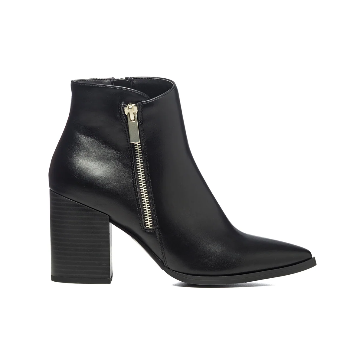 Stivaletti neri con zip laterali e tacco 8 cm Lora Ferres