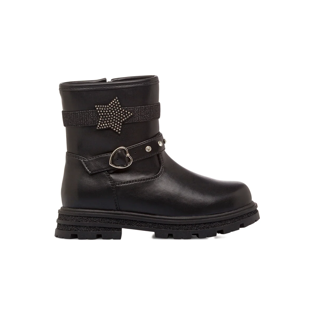 Stivaletti neri da Bambina con stella e borchie Le scarpe di Alice