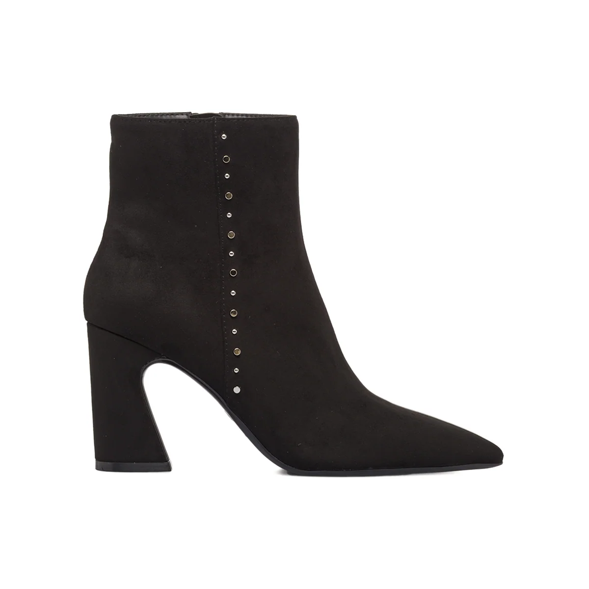 Stivaletti Neri da Donna con borchie e tacco campana 8 cm Lora Ferres