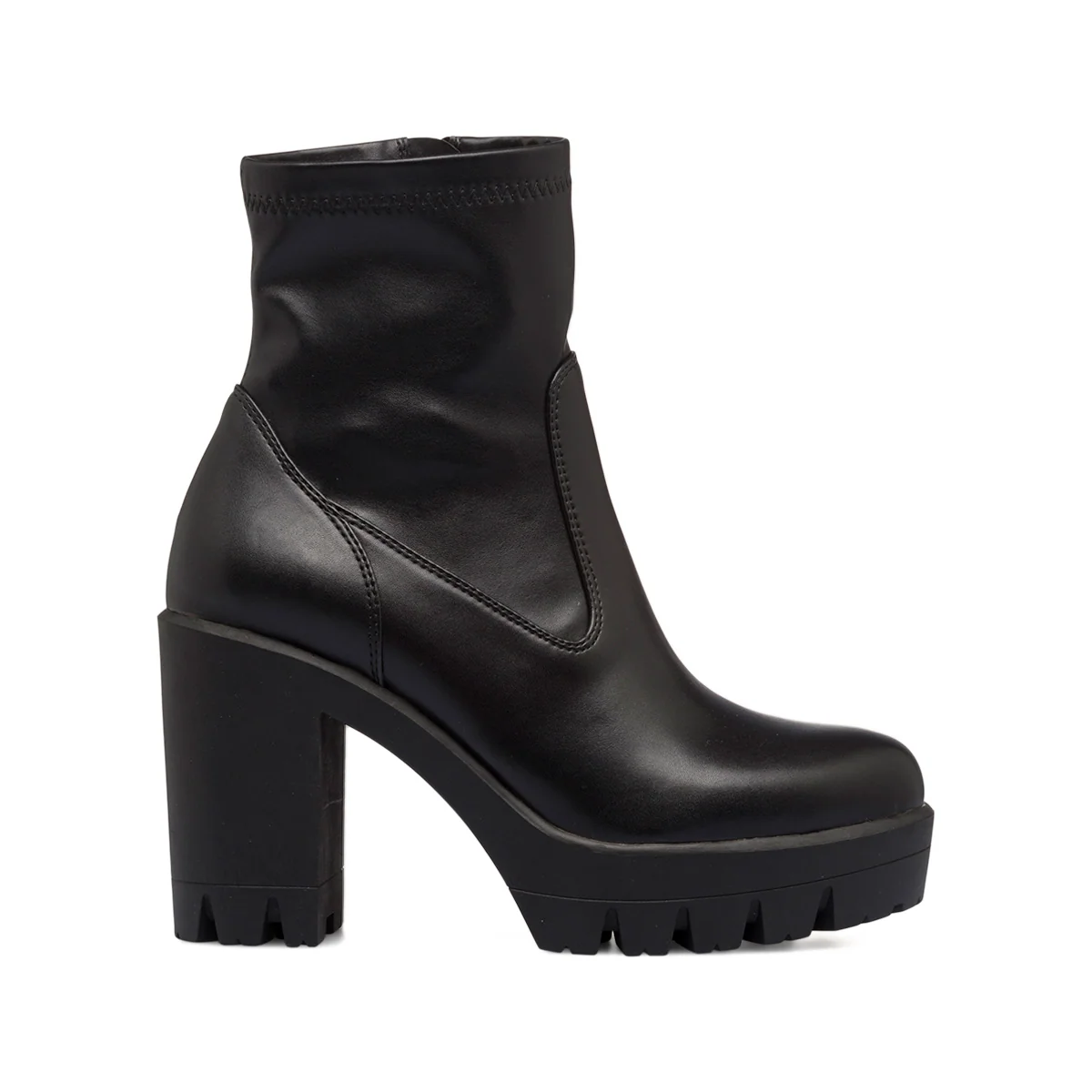 Stivaletti neri da donna con suola chunky e tacco a blocco 10 cm Lora Ferres