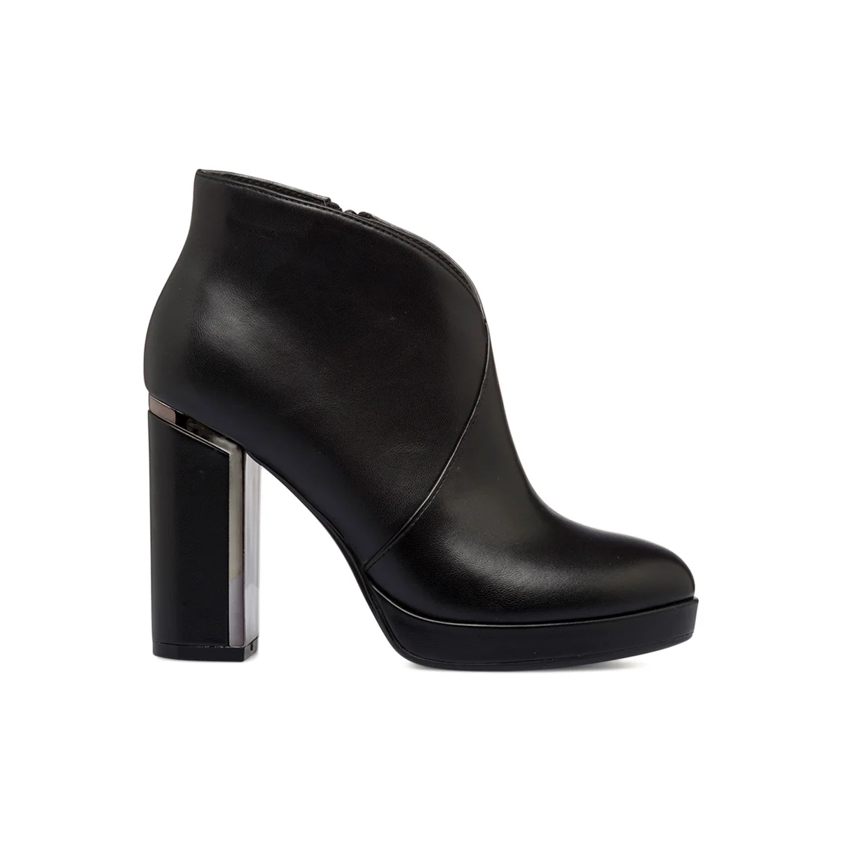 Stivaletti neri da donna con tacco 11 cm e dettaglio laminato Lora Ferres