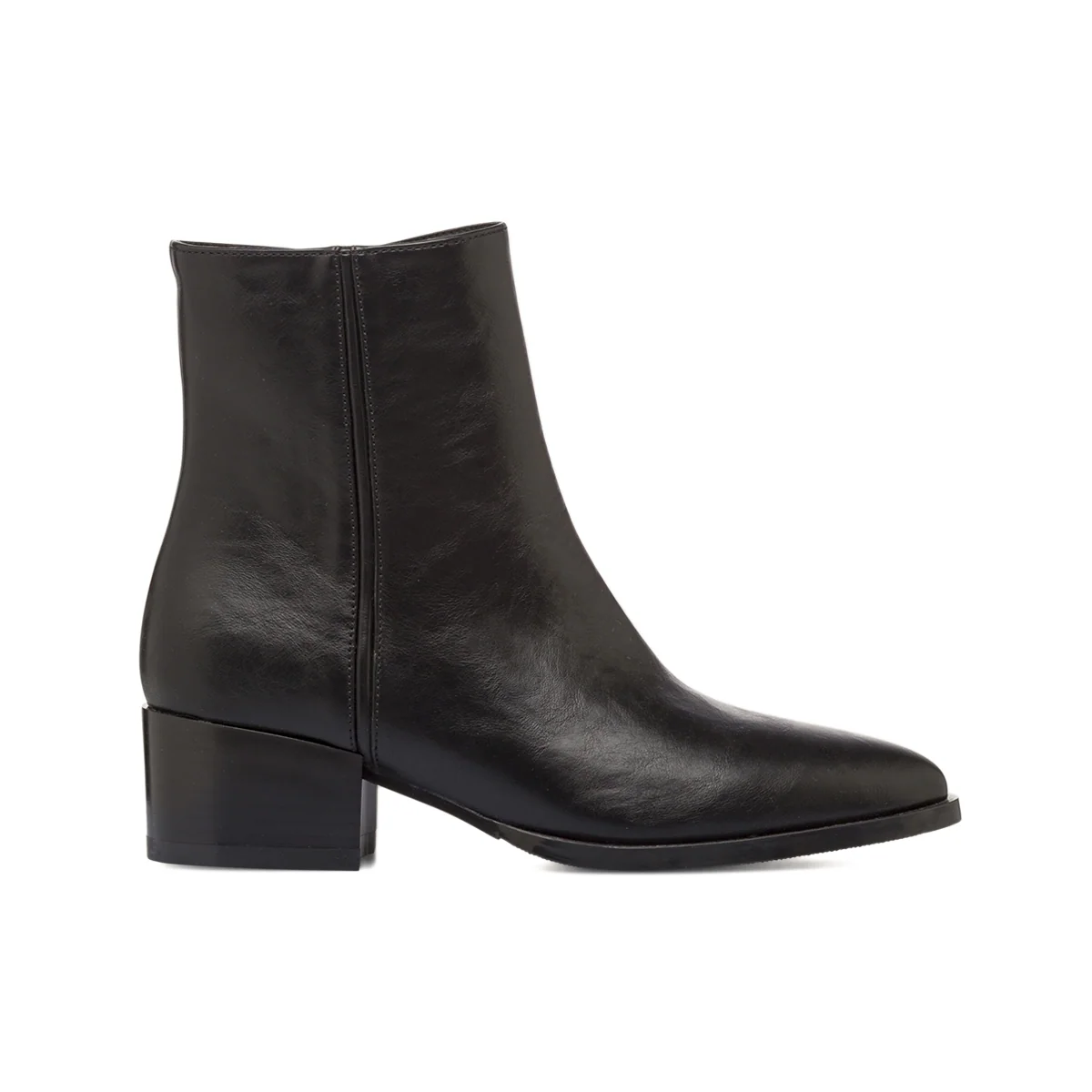 Stivaletti neri da Donna con tacco a colonna 4 cm e zip Lora Ferres