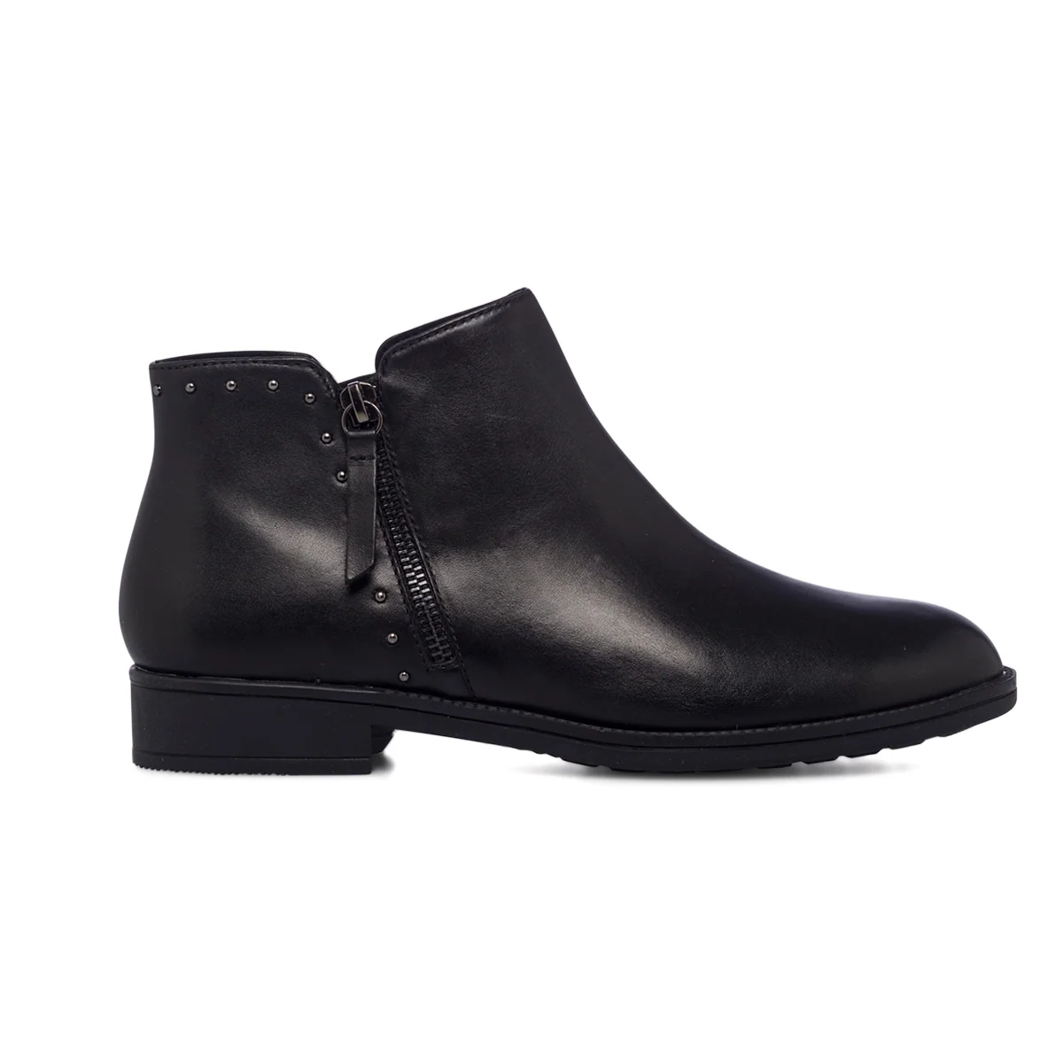Stivaletti neri da donna in pelle con piccole borchie Geox Jaylon