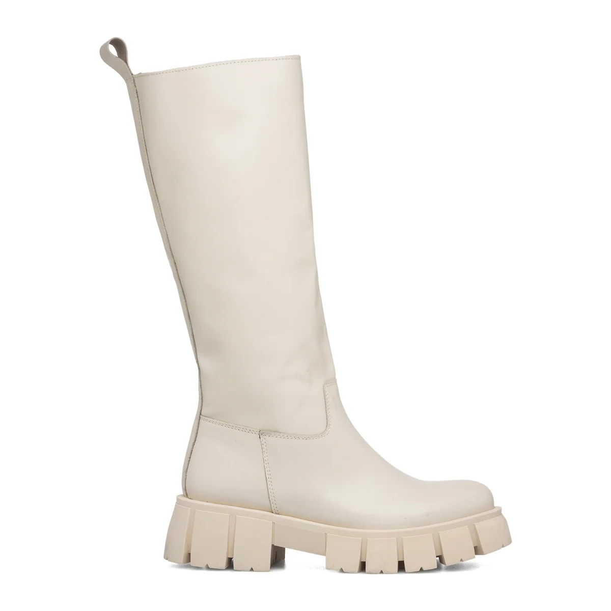 Stivali bianchi in pelle con suola carrarmato Swish Jeans