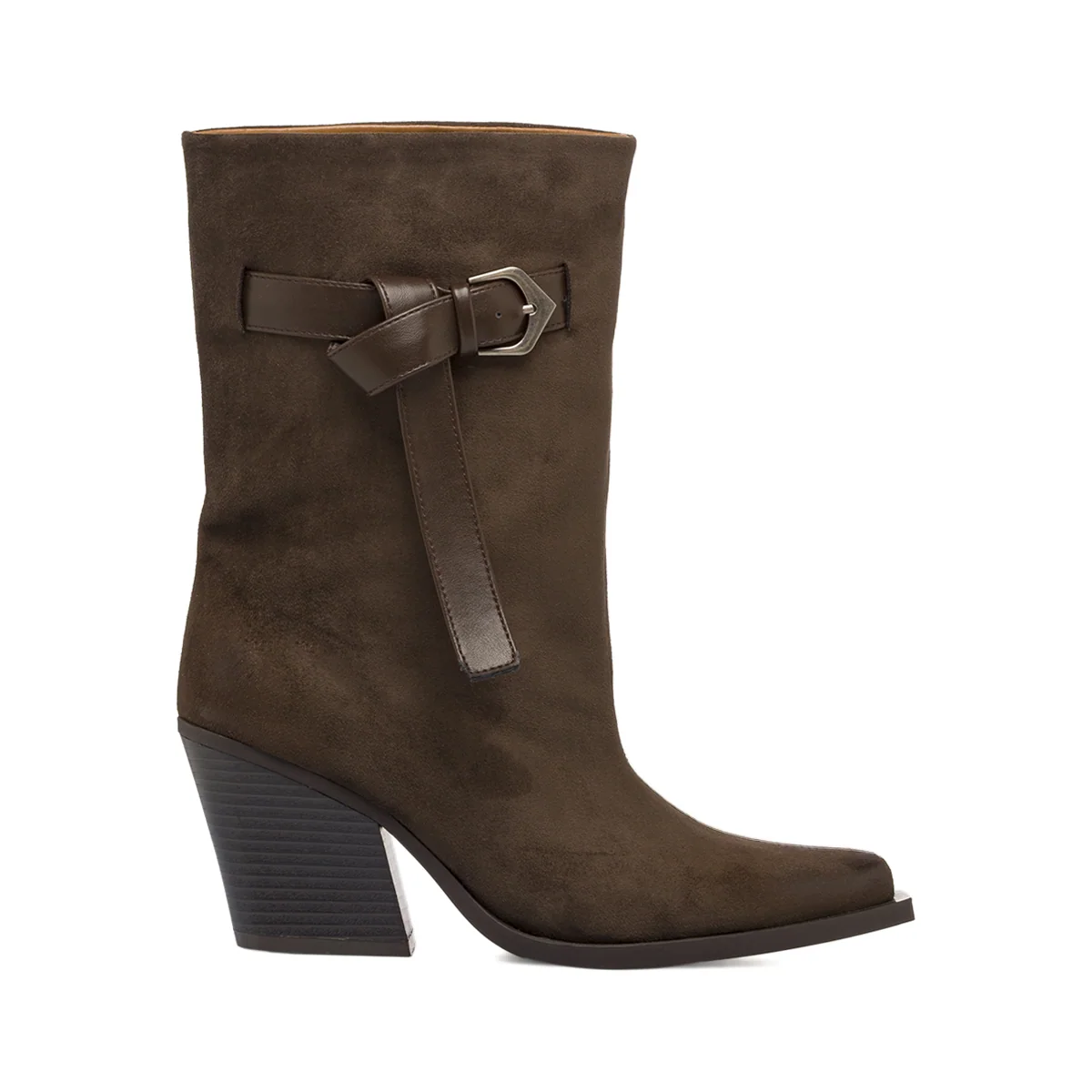Stivali Camperos da Donna Marroni effetto scamosciato Swish Jeans