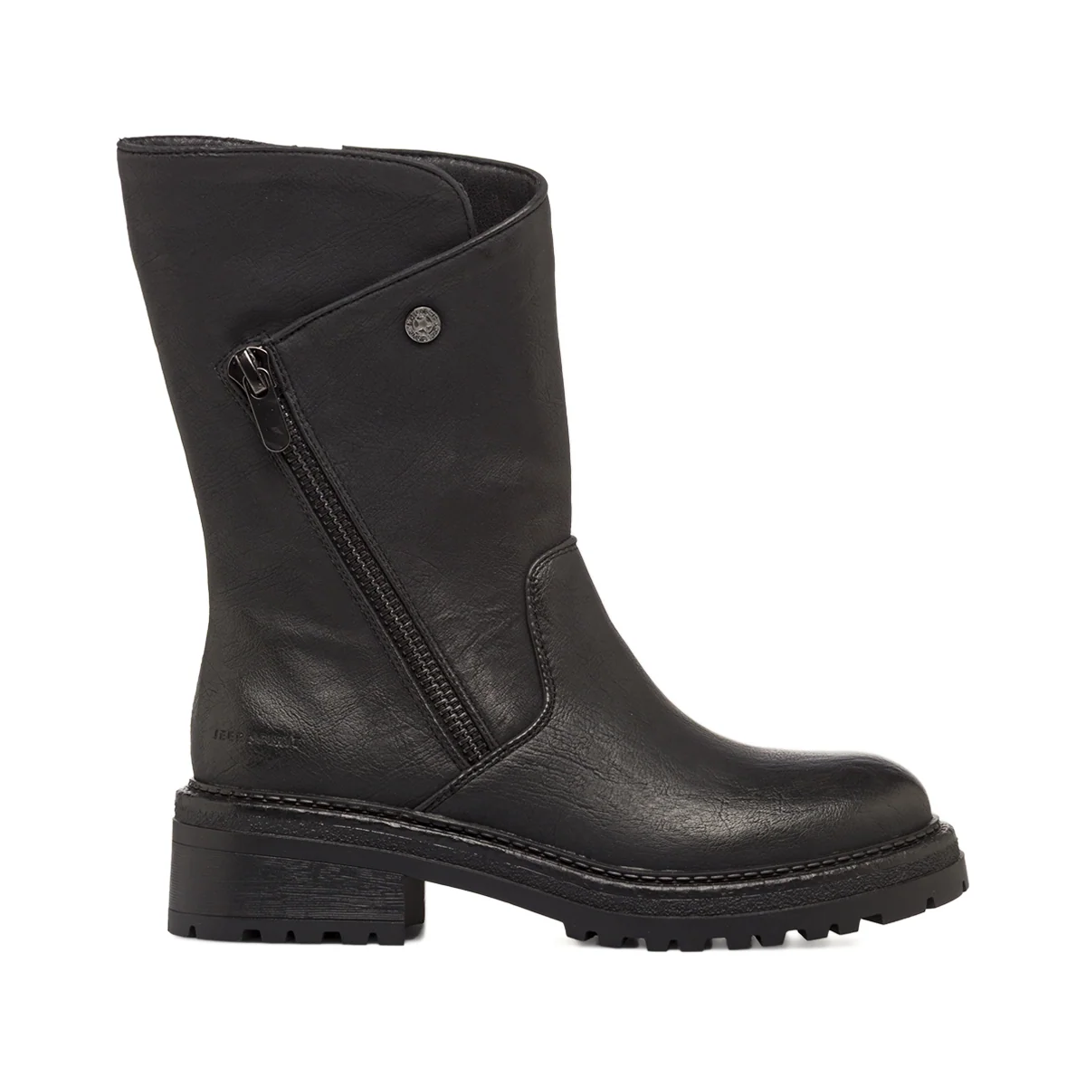 Stivali carrarmato neri da Donna con tacco basso 4 cm e suola Jeep Spirit