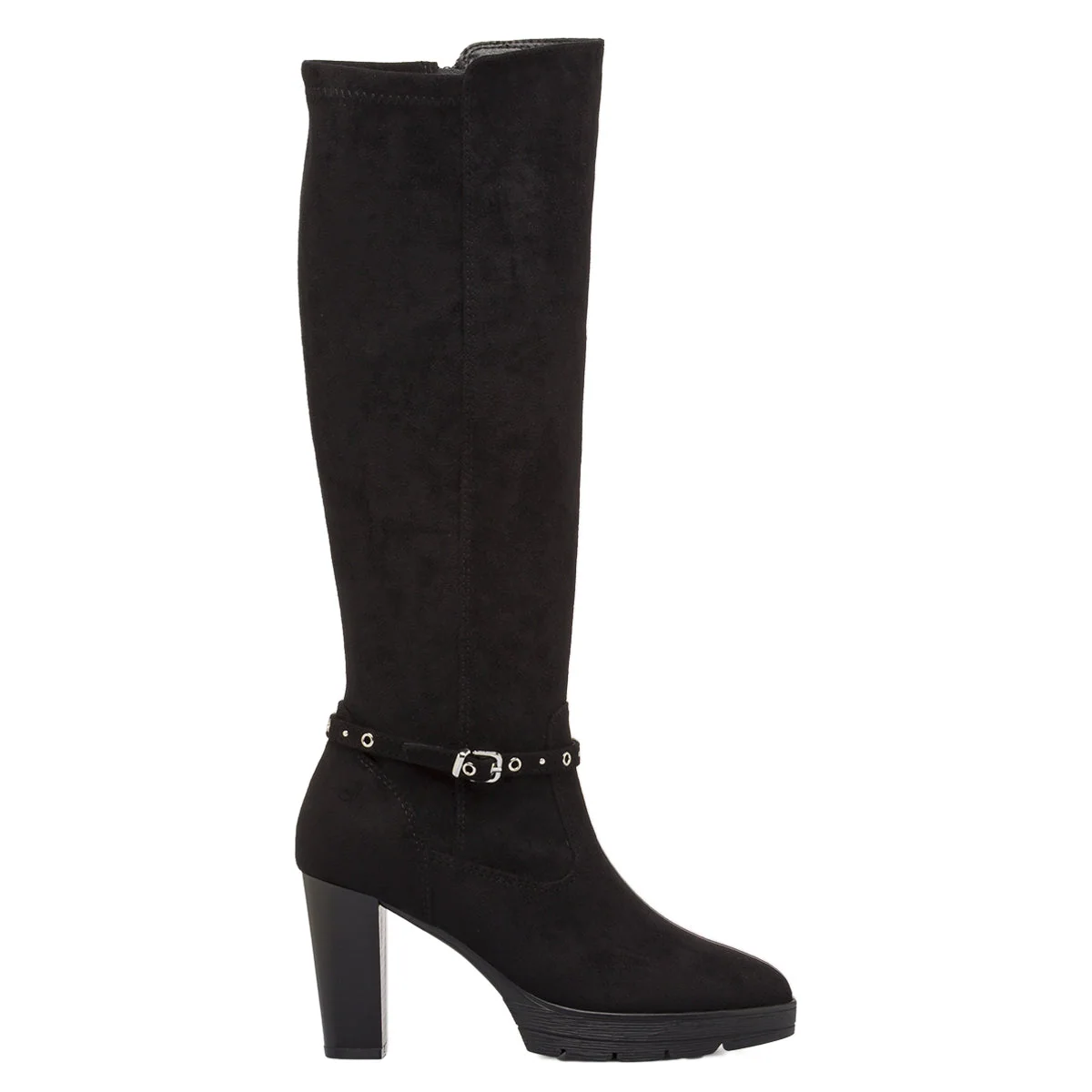 Stivali comfort Neri da Donna con cinturino e tacco 10 cm P Soft