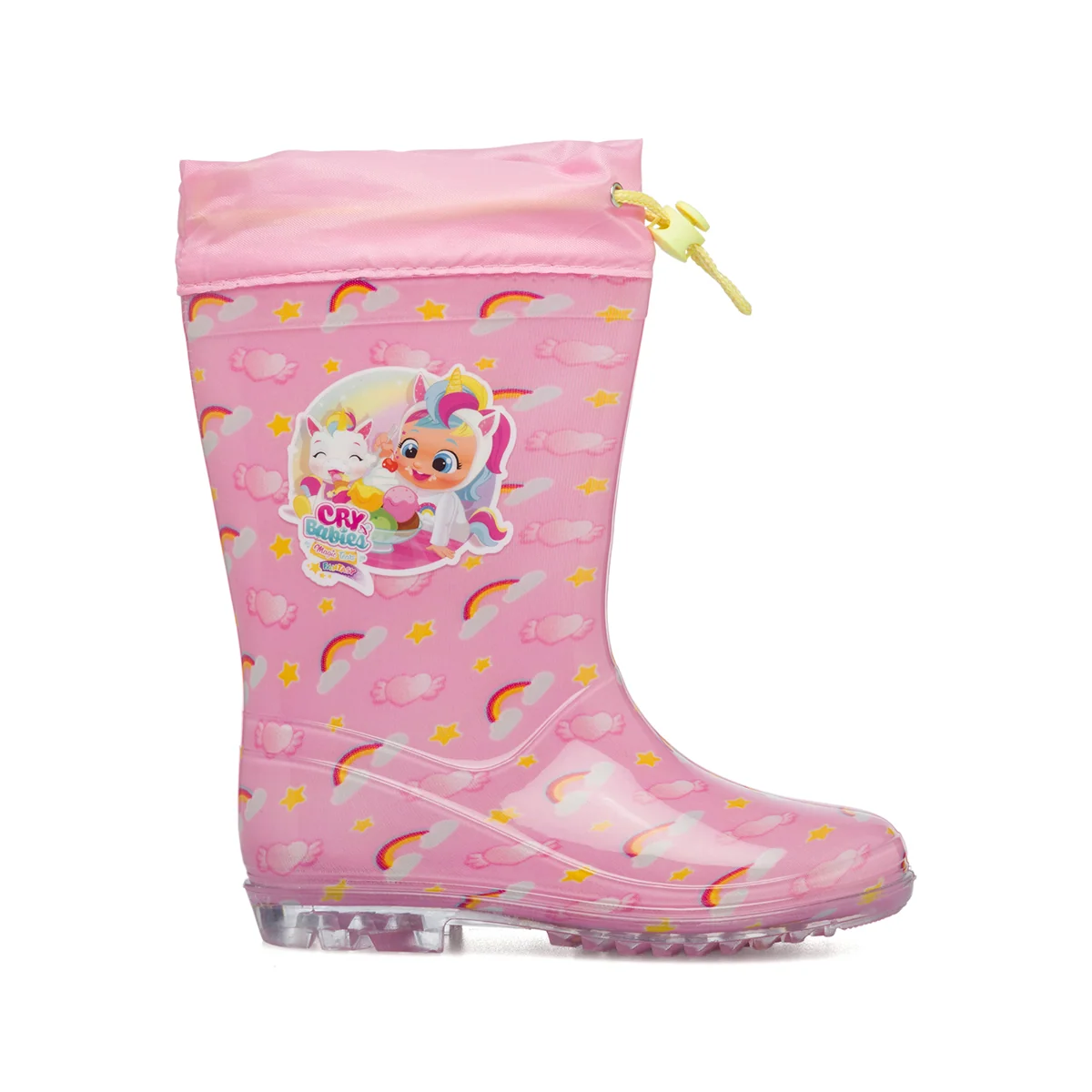 Stivali di gomma fucsia con collarino Cry Babies